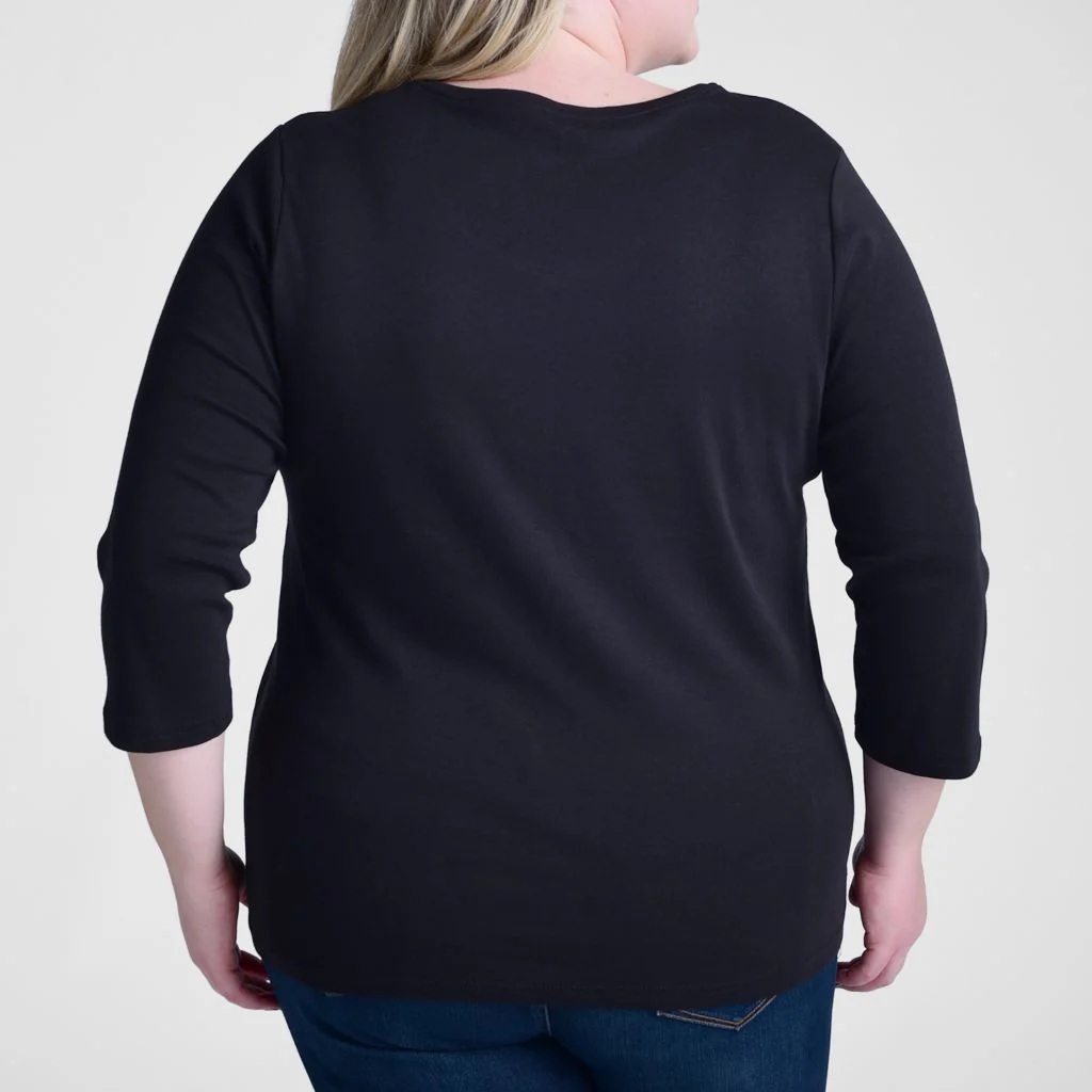 3/4 Sleeve V Neck Petite Perfect Tee - Image 8
