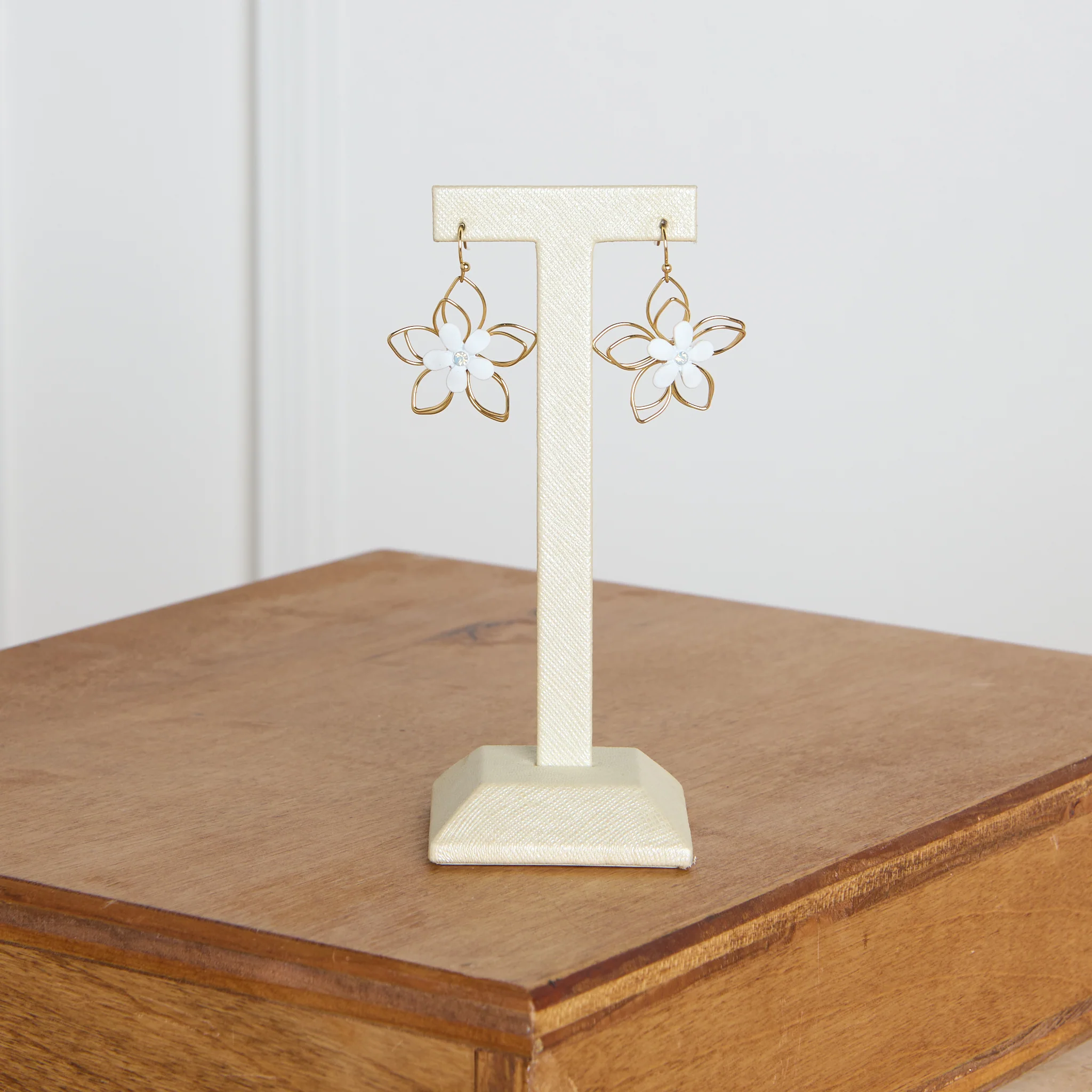 Abstract 3D Flower Fishhook Earrings