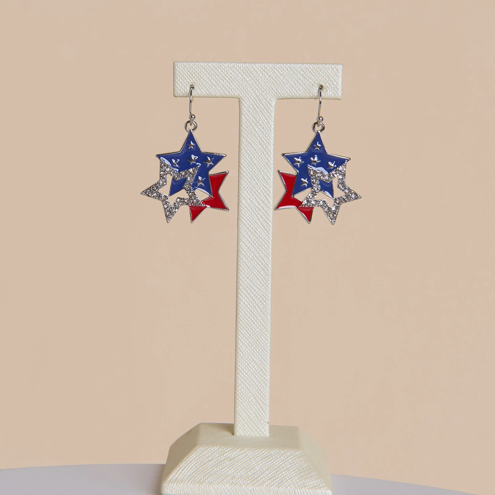 Americana Multi Star Rhinestone Detail Drop Earring