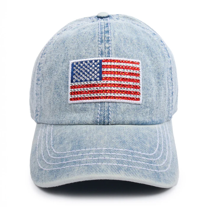 Americana Sparkle Flag Baseball Cap