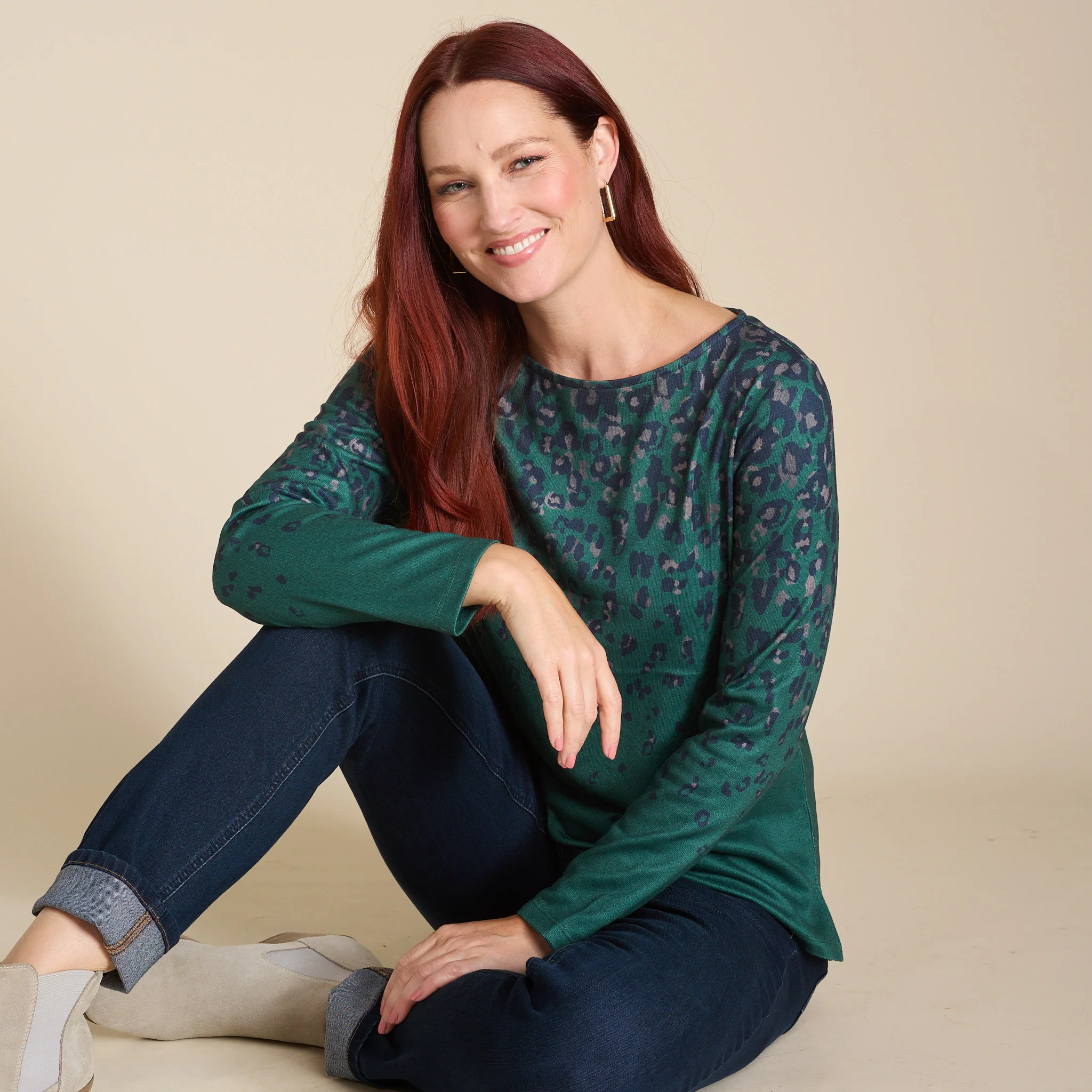 Abstract Animal Print Long Sleeve Tee
