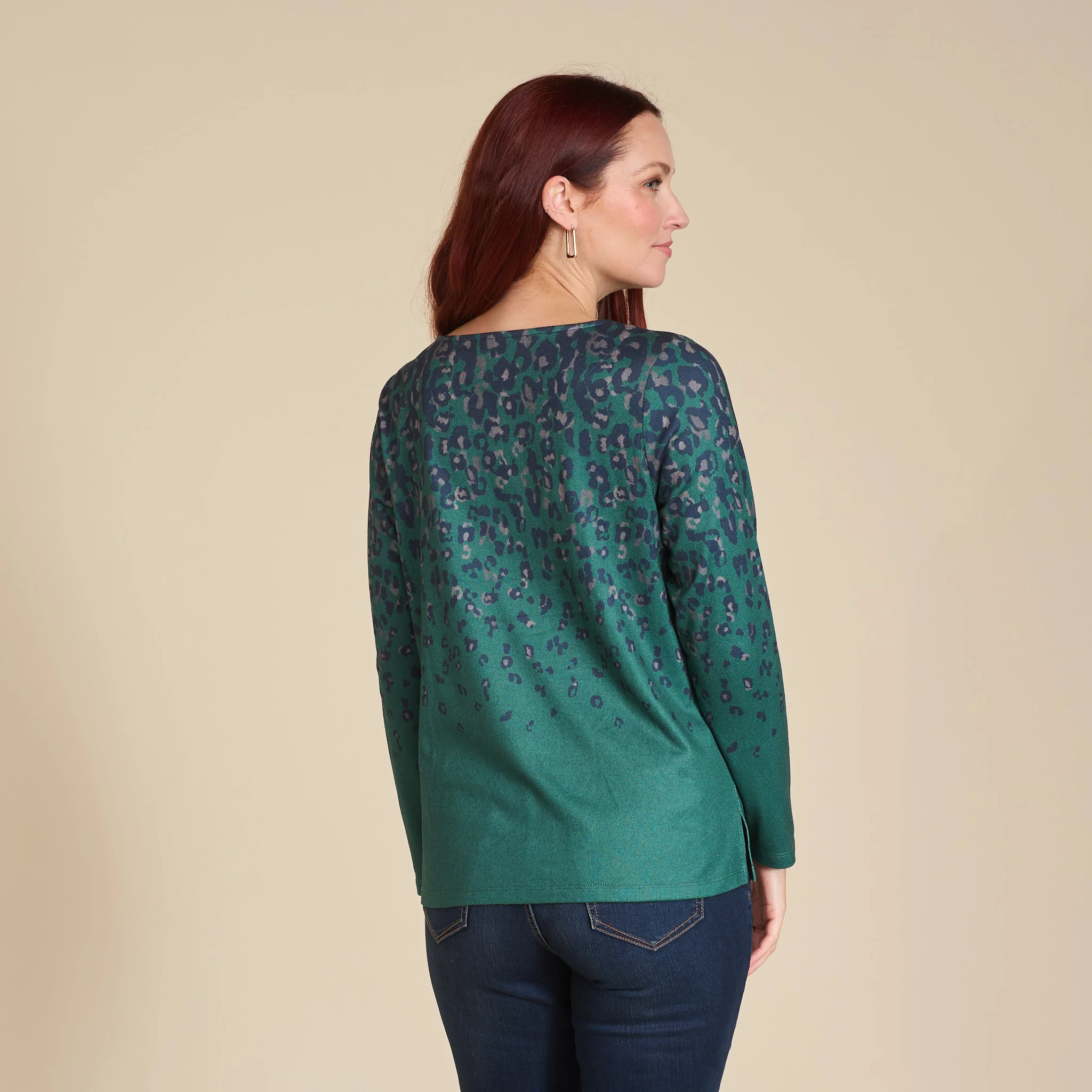 Abstract Animal Print Long Sleeve Tee - Image 4