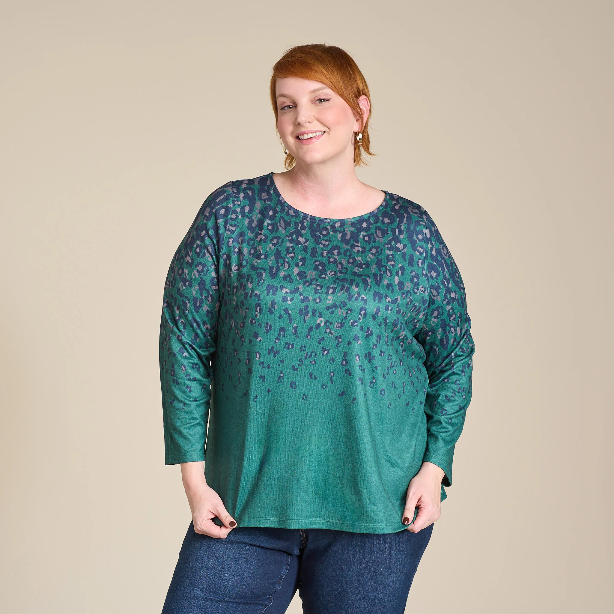 Abstract Animal Print Long Sleeve Tee - Image 8