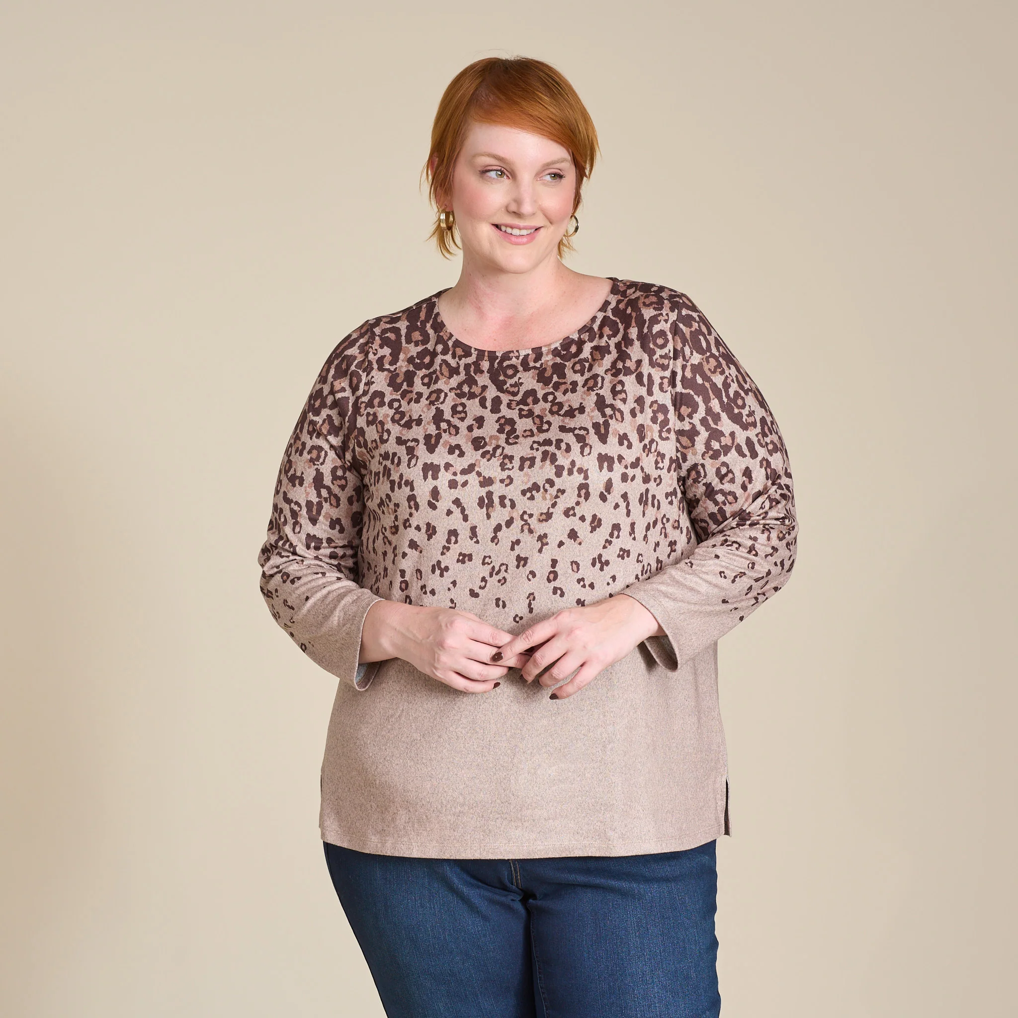 Abstract Animal Print Long Sleeve Tee - Image 9