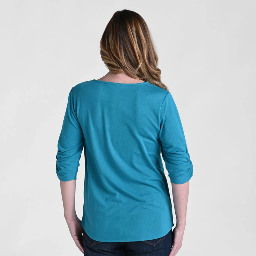 Ballet Neck Twisted Sleeve Tee - Image 3