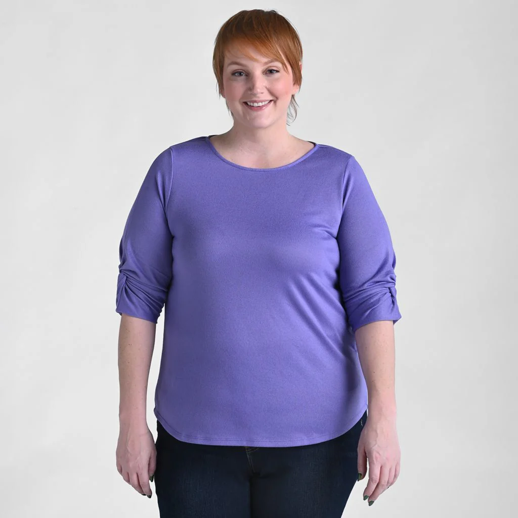 Ballet Neck Twisted Sleeve Tee - Image 6