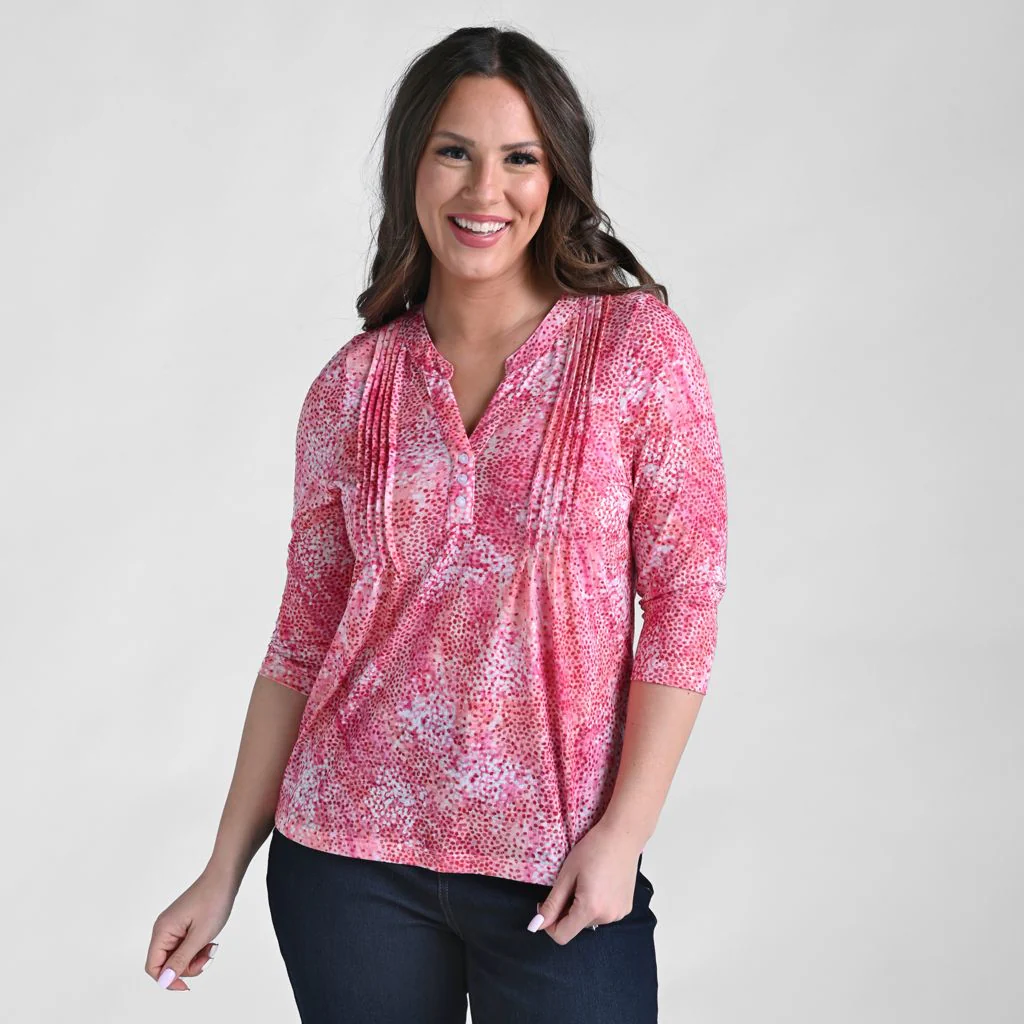 Burnout Y Neck 3/4 Sleeve Top - Image 3