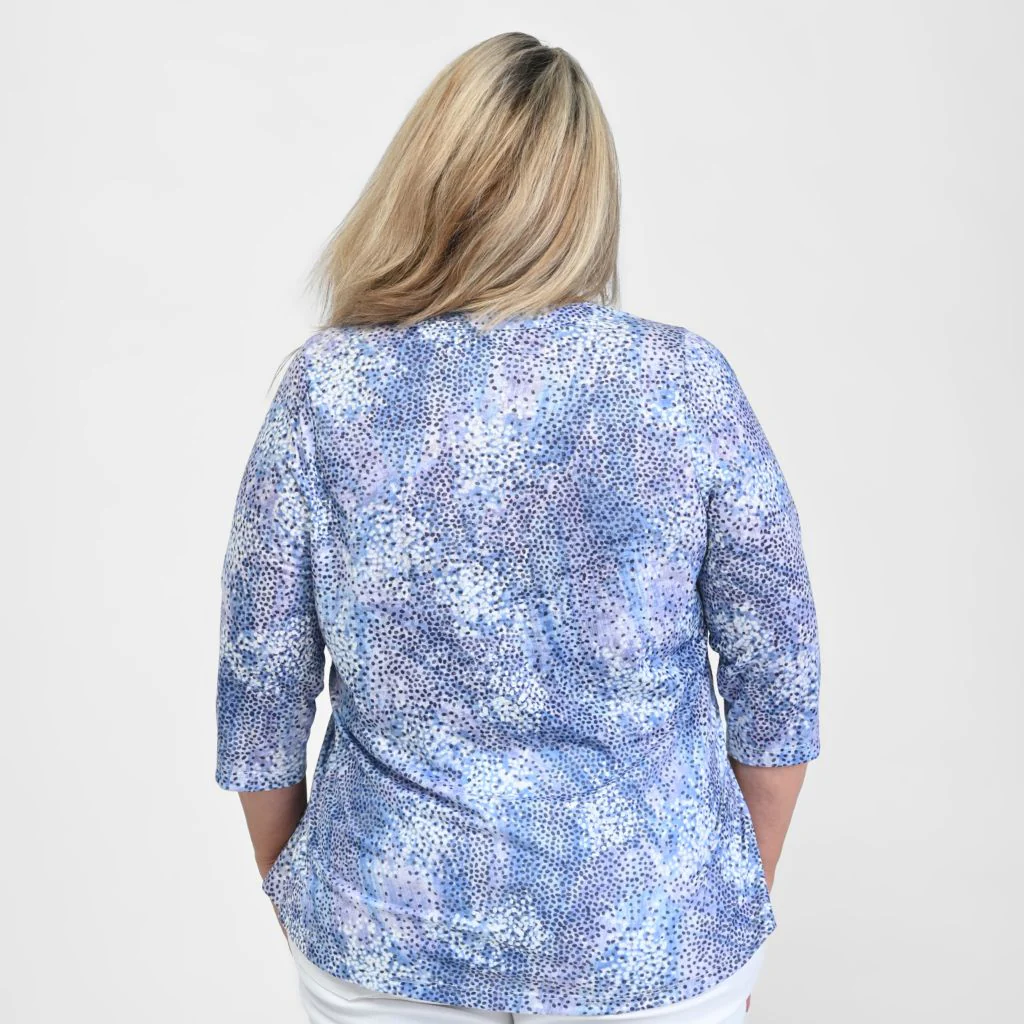 Burnout Y Neck 3/4 Sleeve Top - Image 9