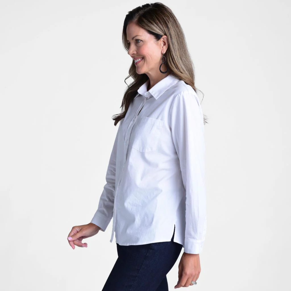 Button Front Boyfriend Shirt - Image 4
