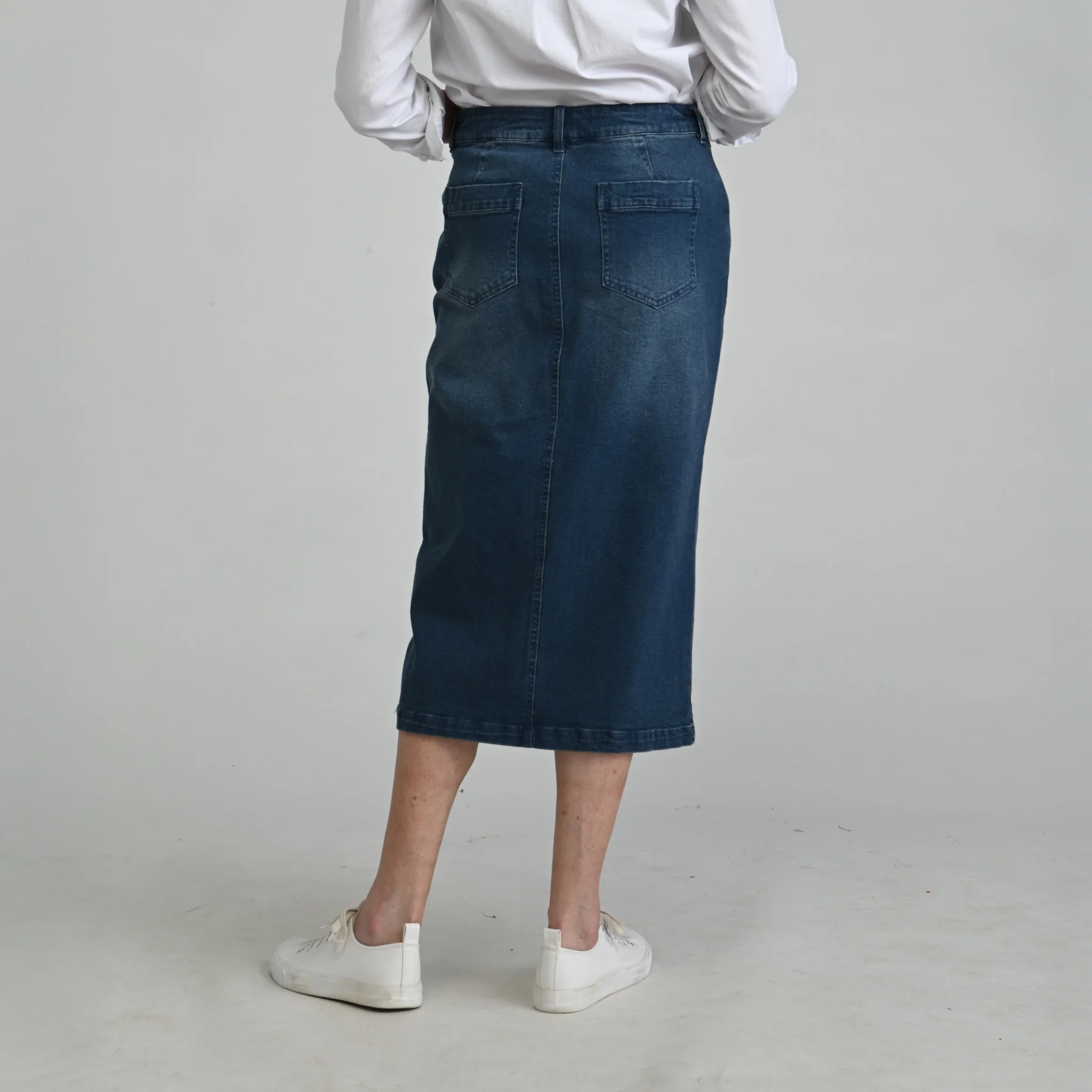 Denim Midi Skirt - Image 3