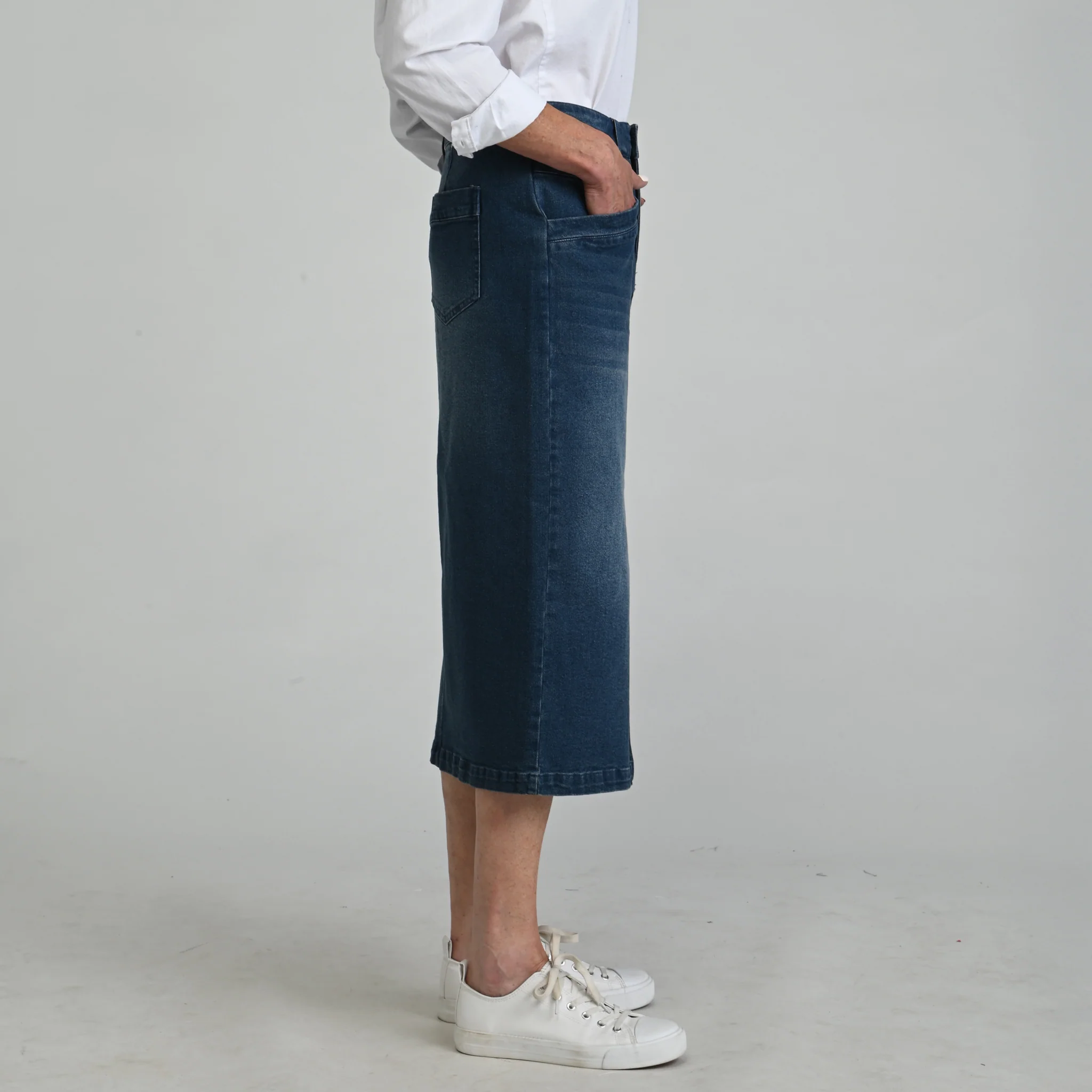 Denim Midi Skirt - Image 4