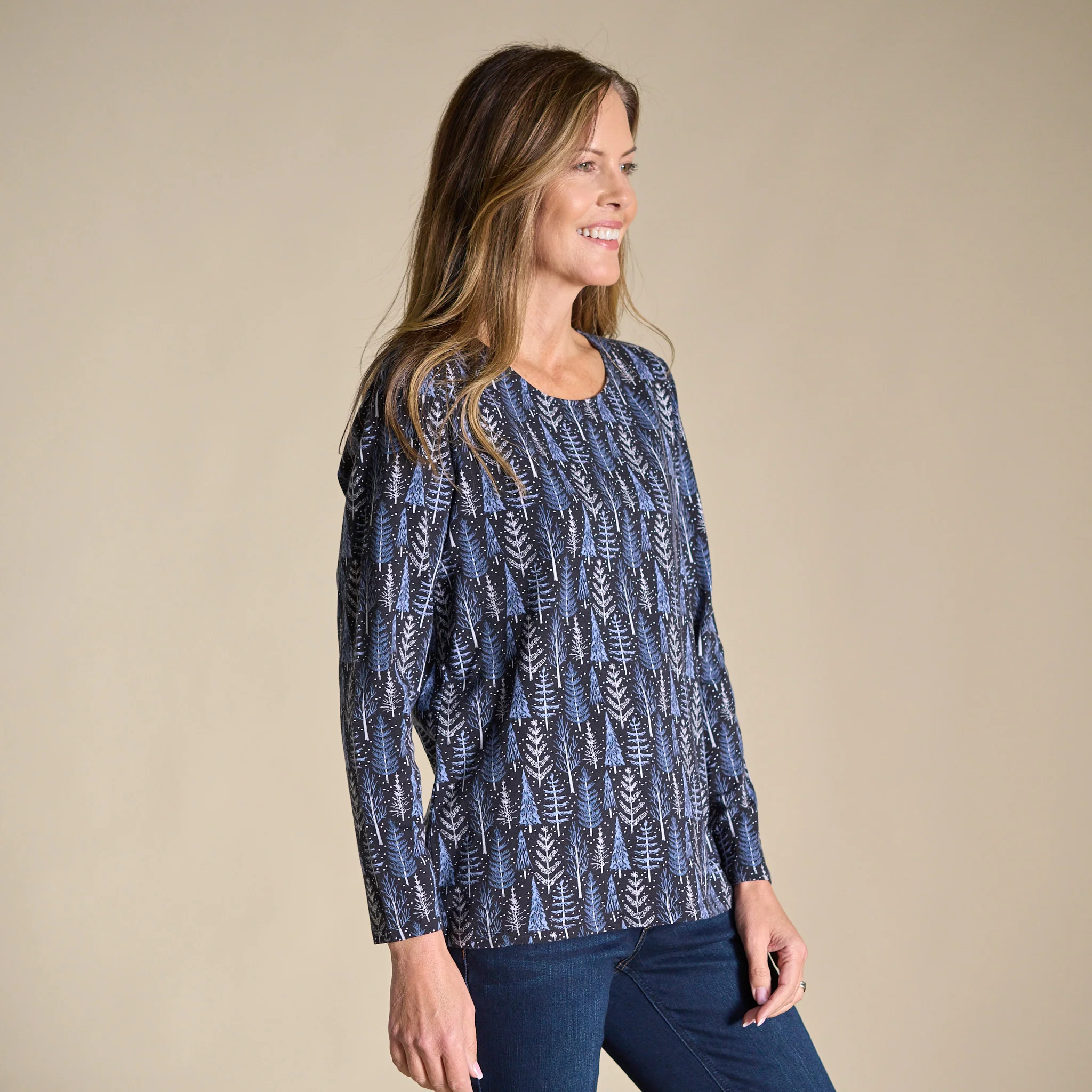 Festive Tree Print Long Sleeve Tee - Image 4