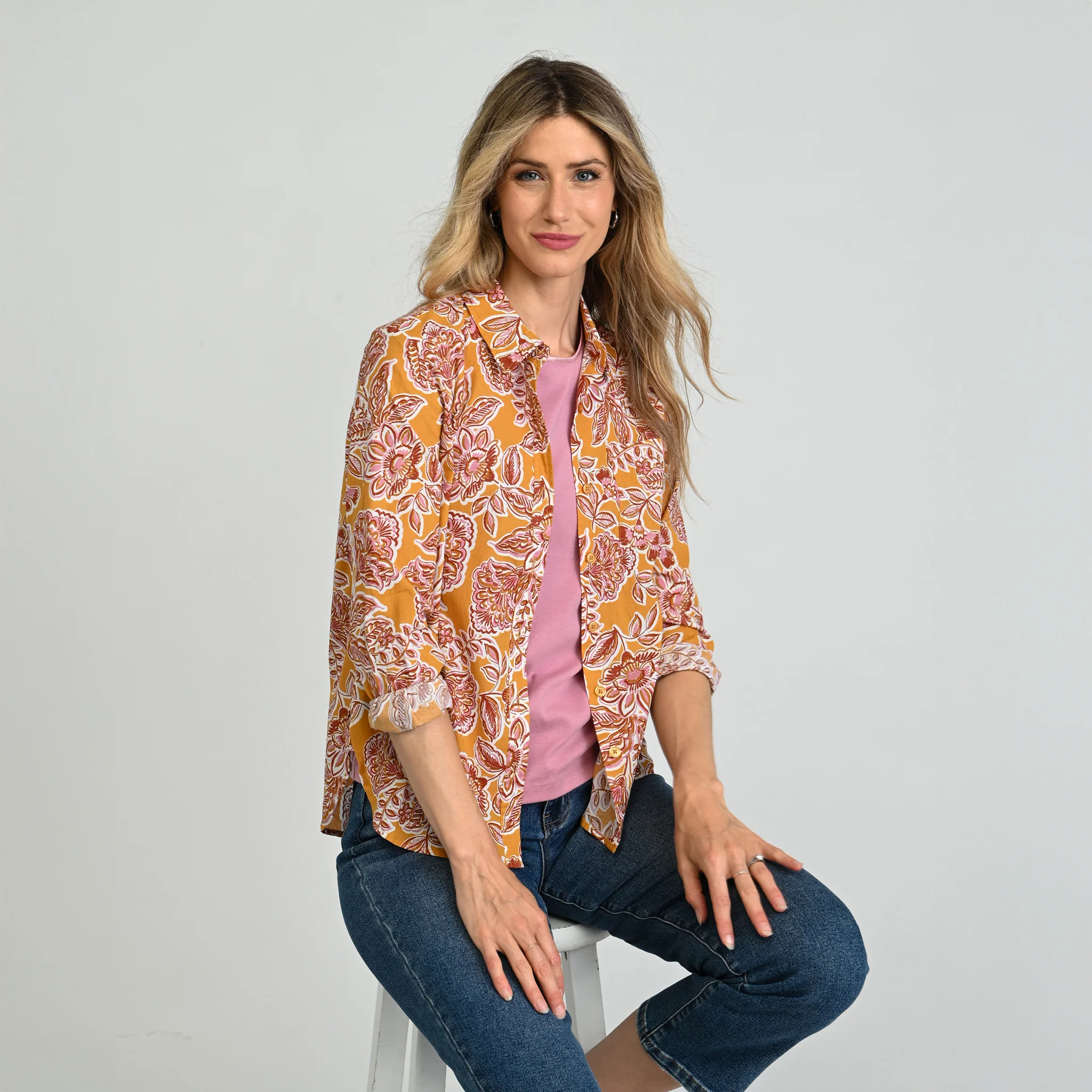 Floral Button Down Shirt - Image 4