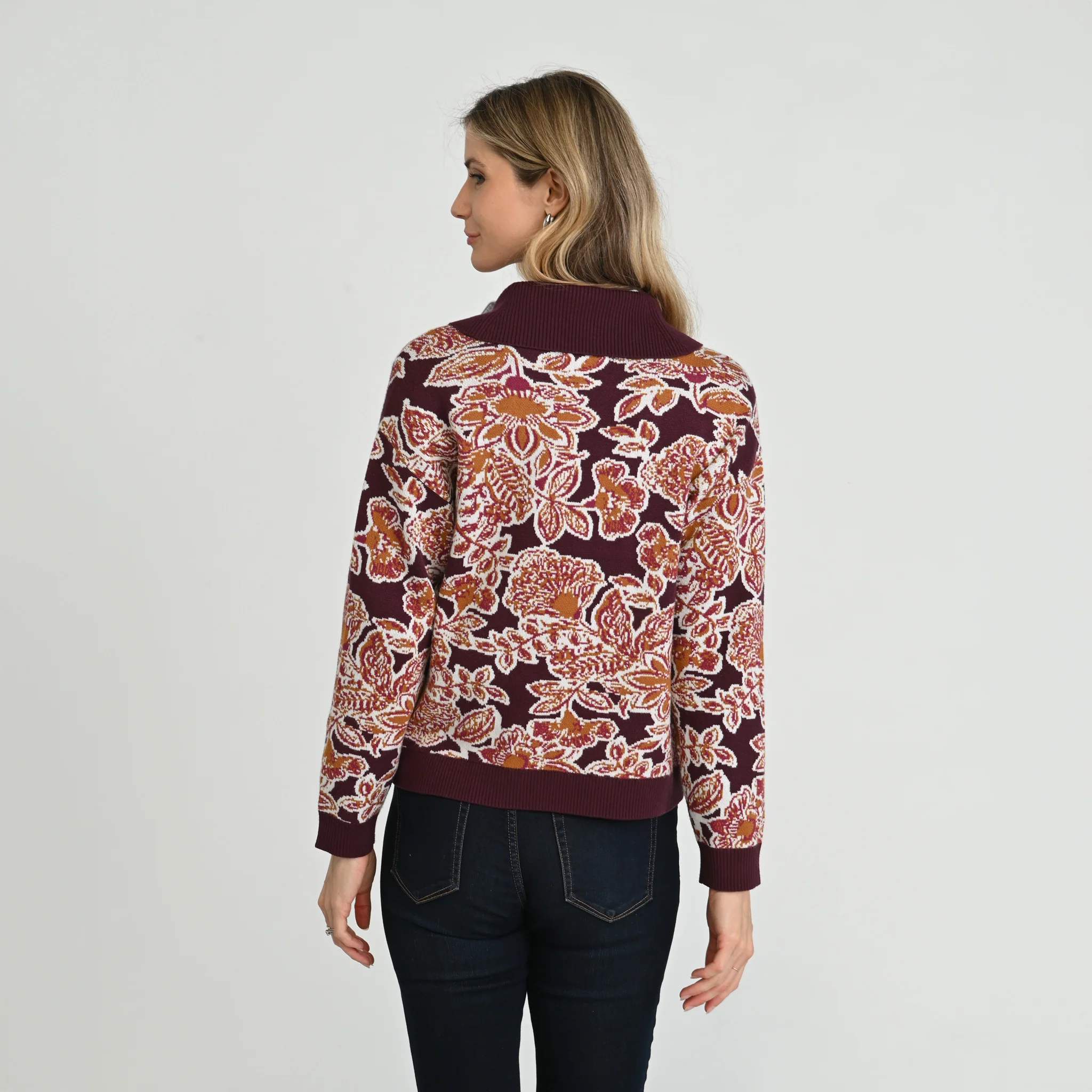 Floral Shawl Collar Cardigan - Image 3