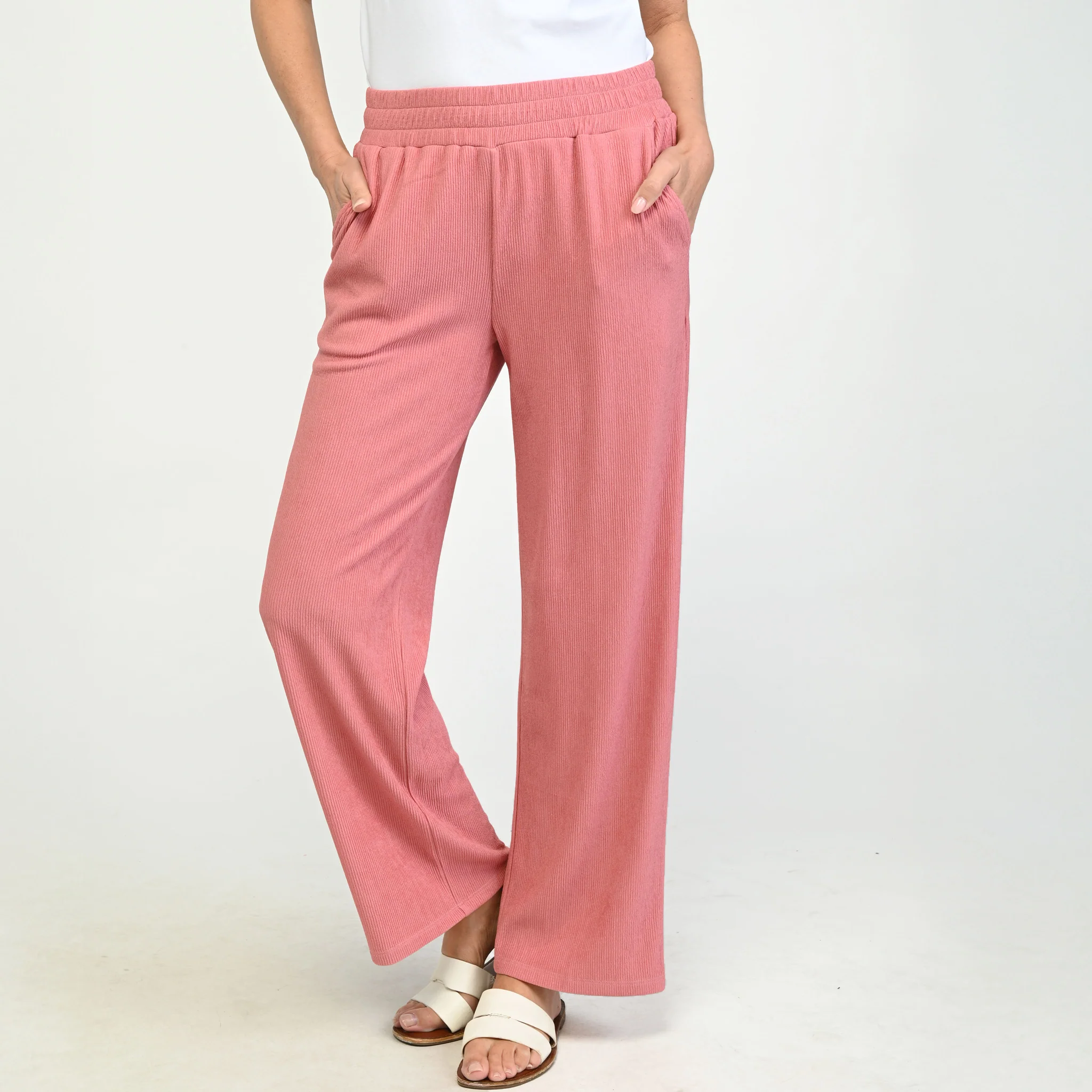 Flowy Pull On Ribbed Knit Pant - Image 2