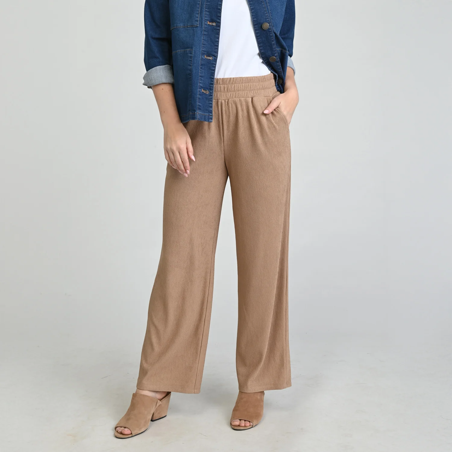 Flowy Pull On Ribbed Knit Pant - Image 3