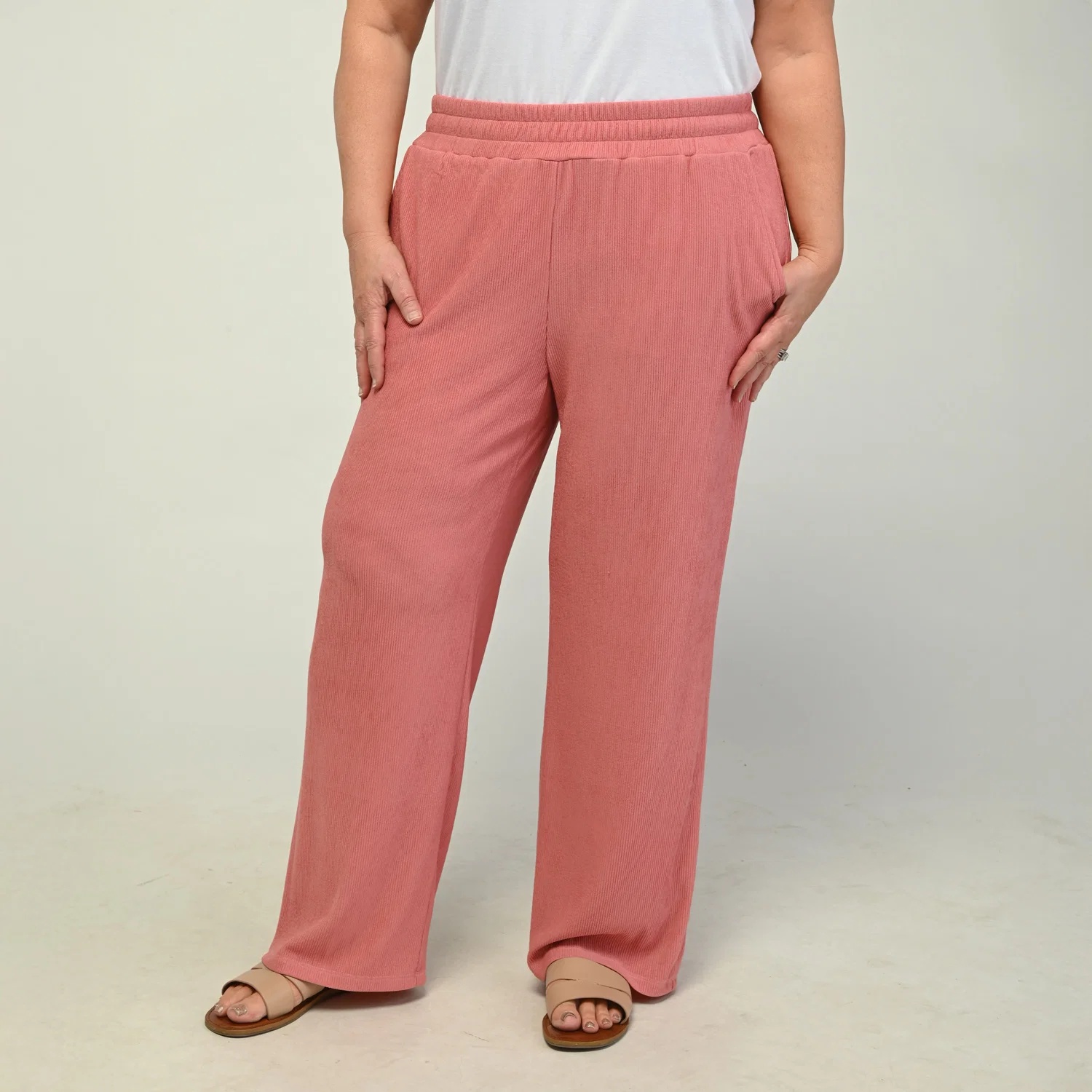 Flowy Pull On Ribbed Knit Pant - Image 6