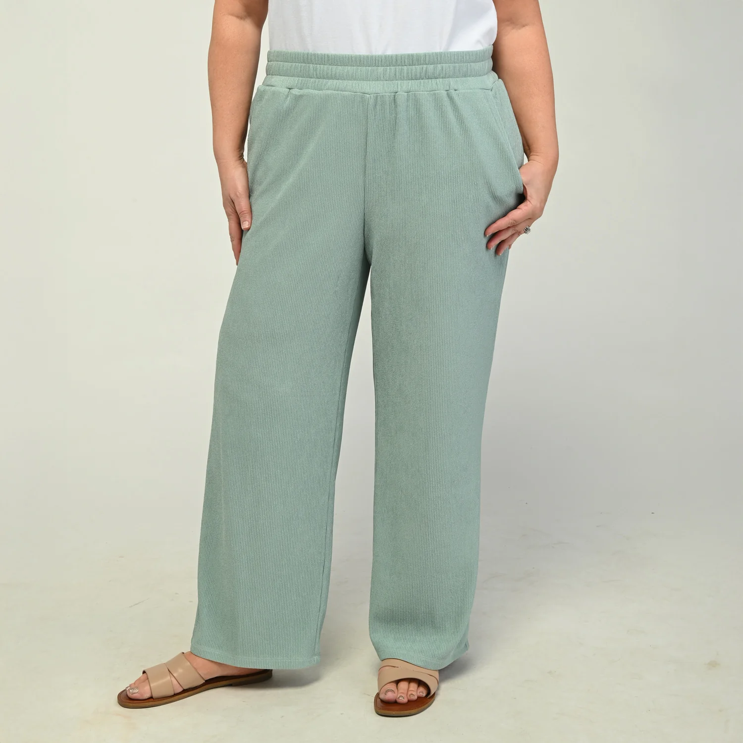 Flowy Pull On Ribbed Knit Pant - Image 8