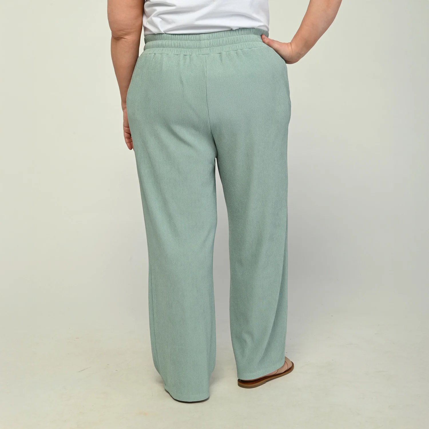 Flowy Pull On Ribbed Knit Pant - Image 9