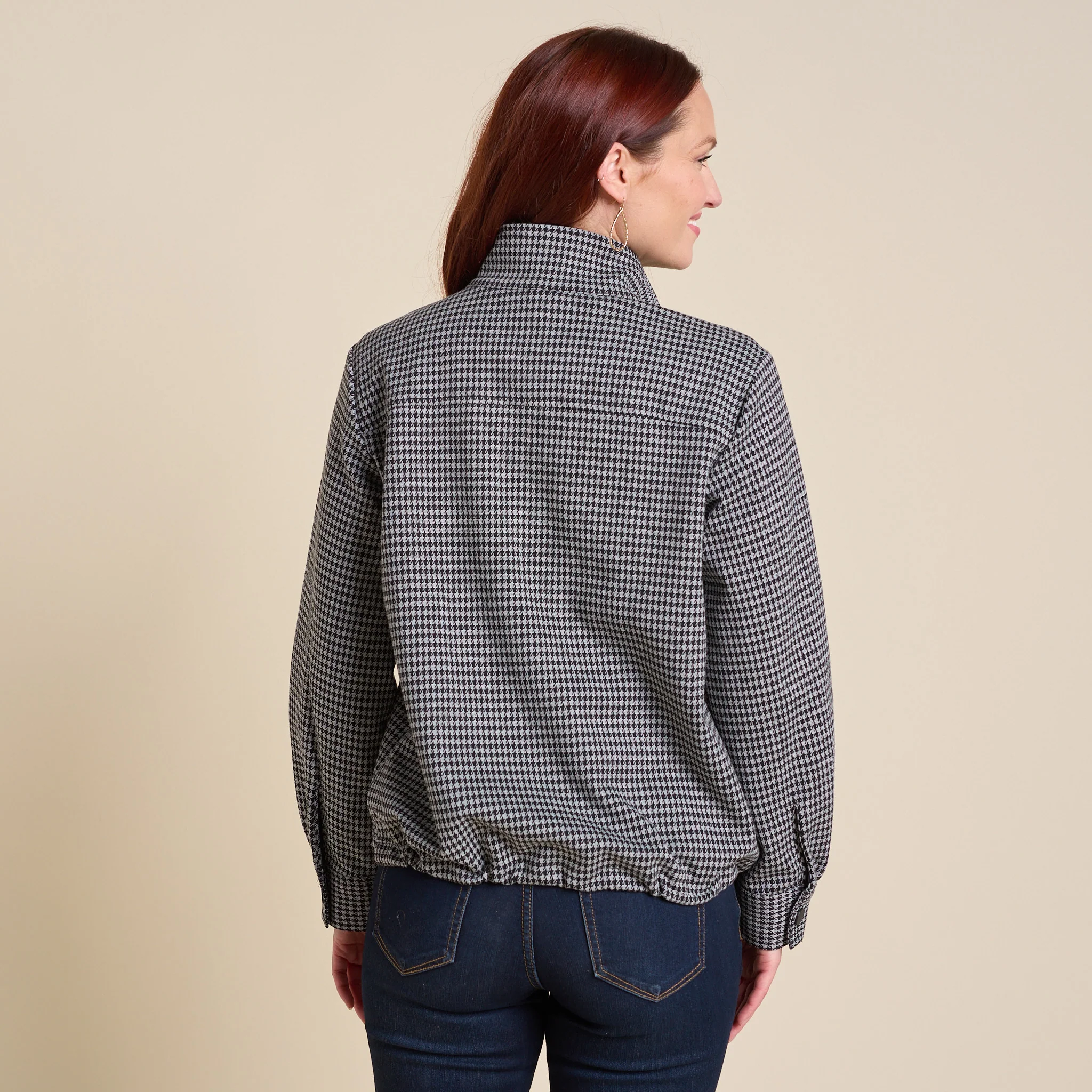Houndstooth Printed Jacket - Image 3