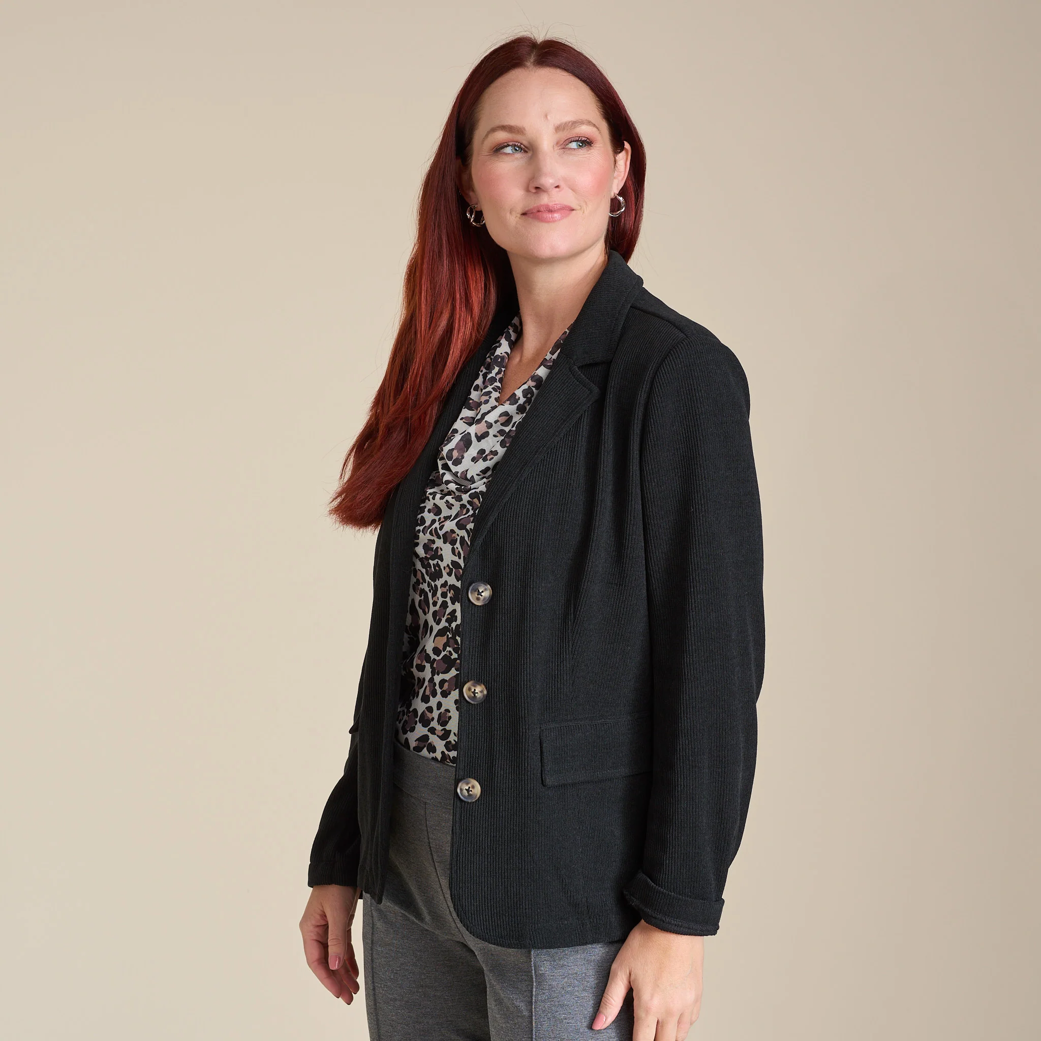 Knit Corduroy Blazer - Image 5