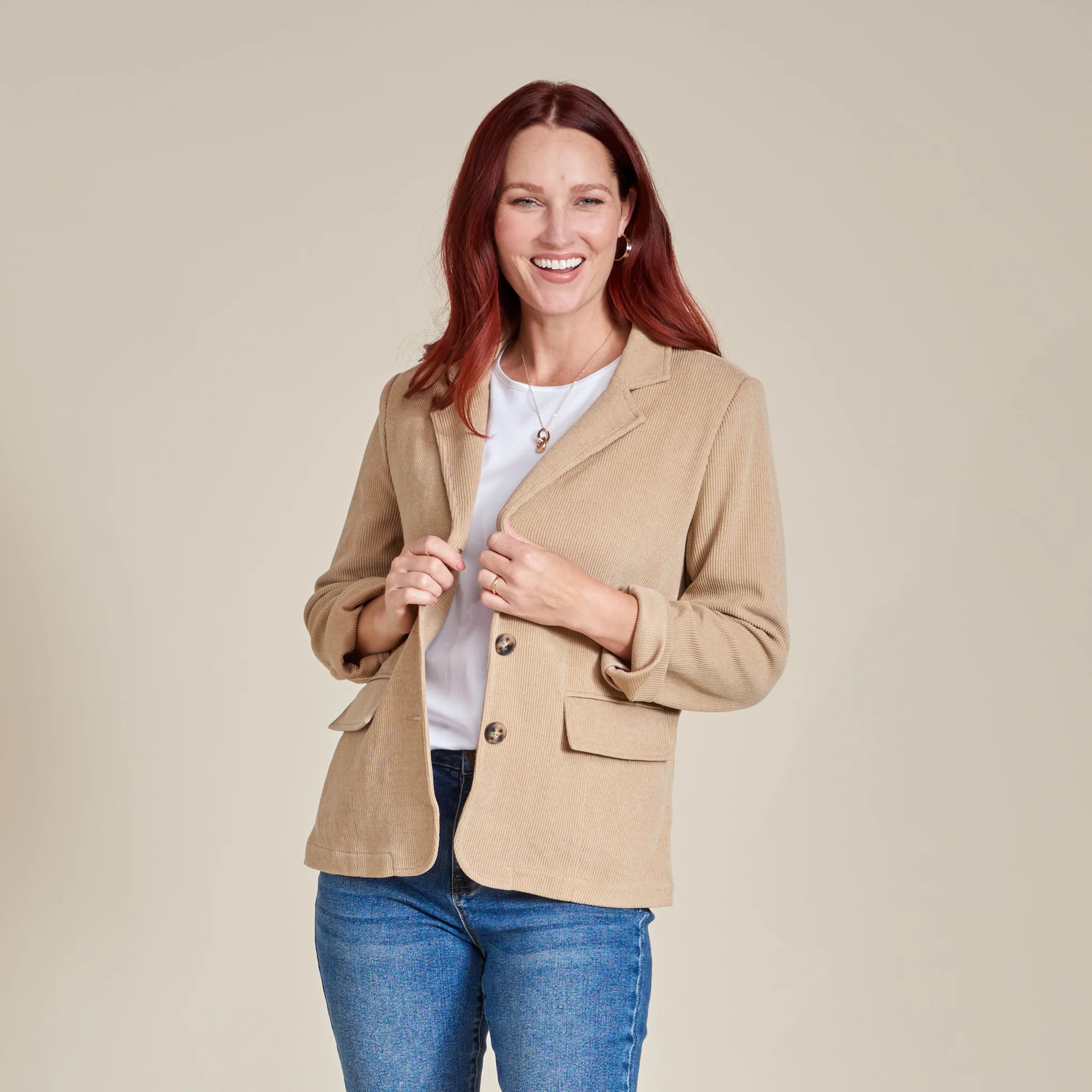Knit Corduroy Blazer - Image 6