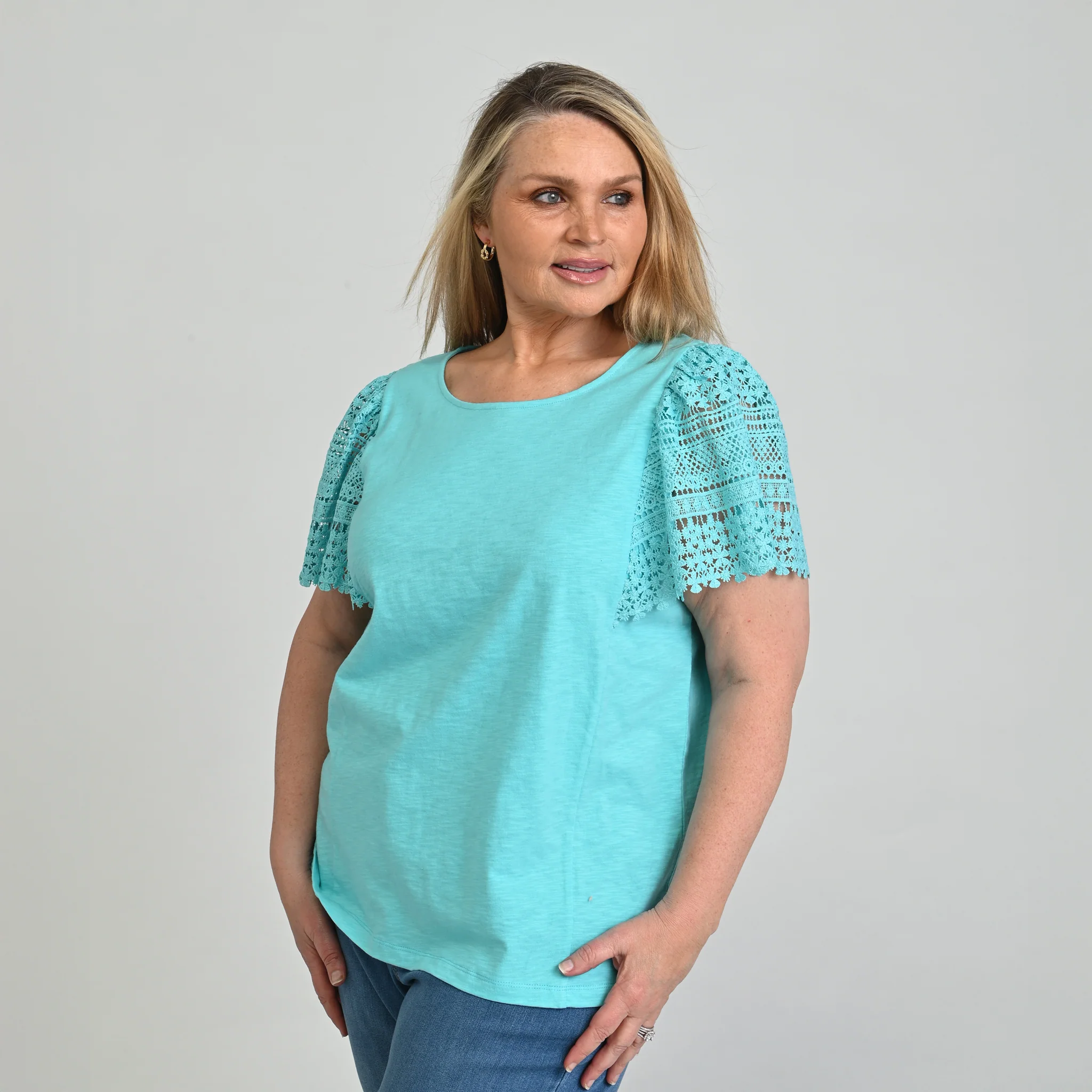 Lace Flutter Sleeve Top - Image 12