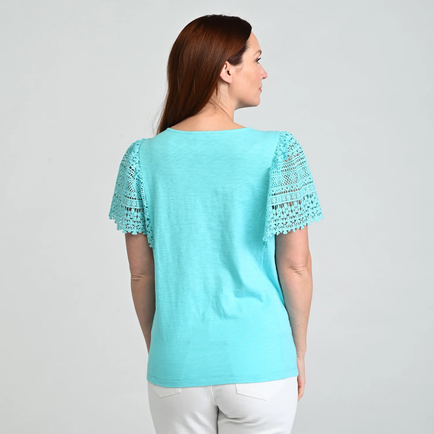 Lace Flutter Sleeve Top - Image 5