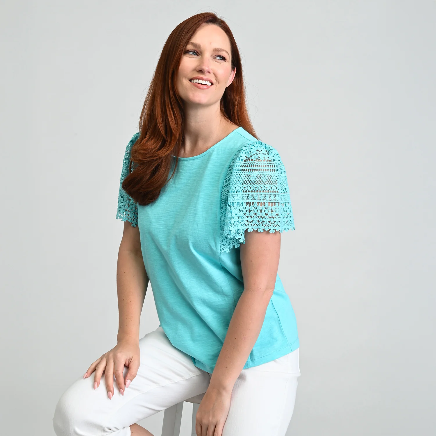 Lace Flutter Sleeve Top - Image 6