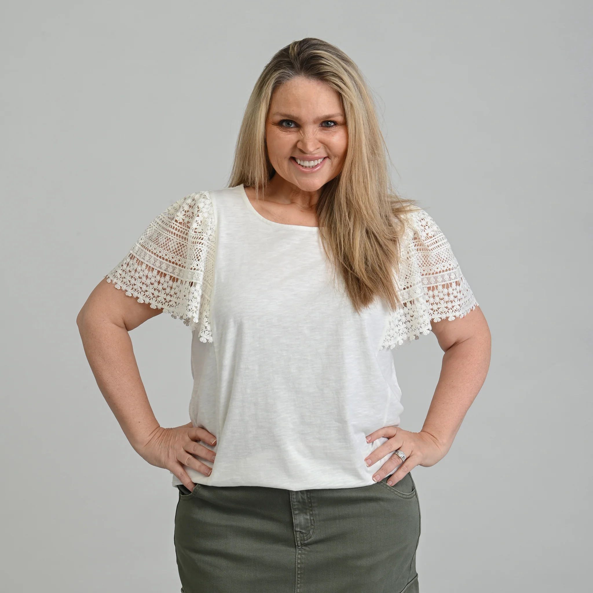 Lace Flutter Sleeve Top - Image 9