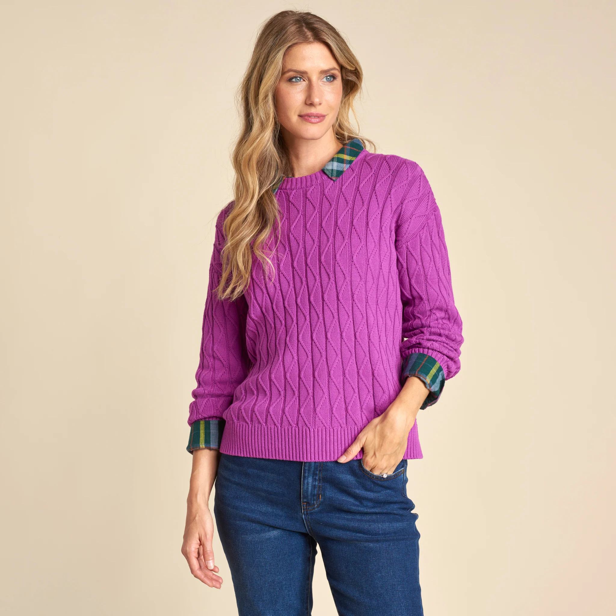 Lace Stitch Drop Shoulder Pullover Sweater - Image 5