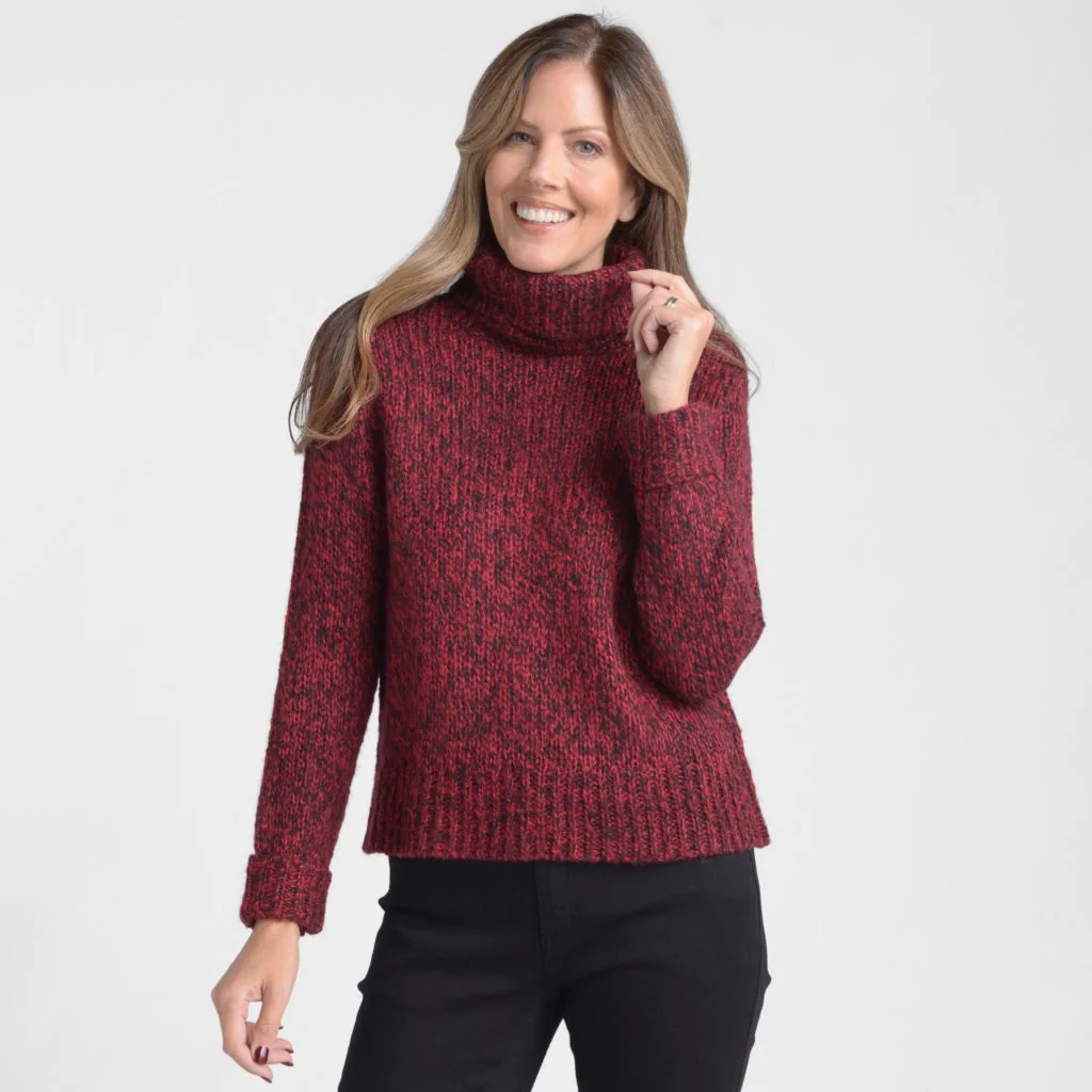 Marled Yarn Turtleneck Sweater - Image 2