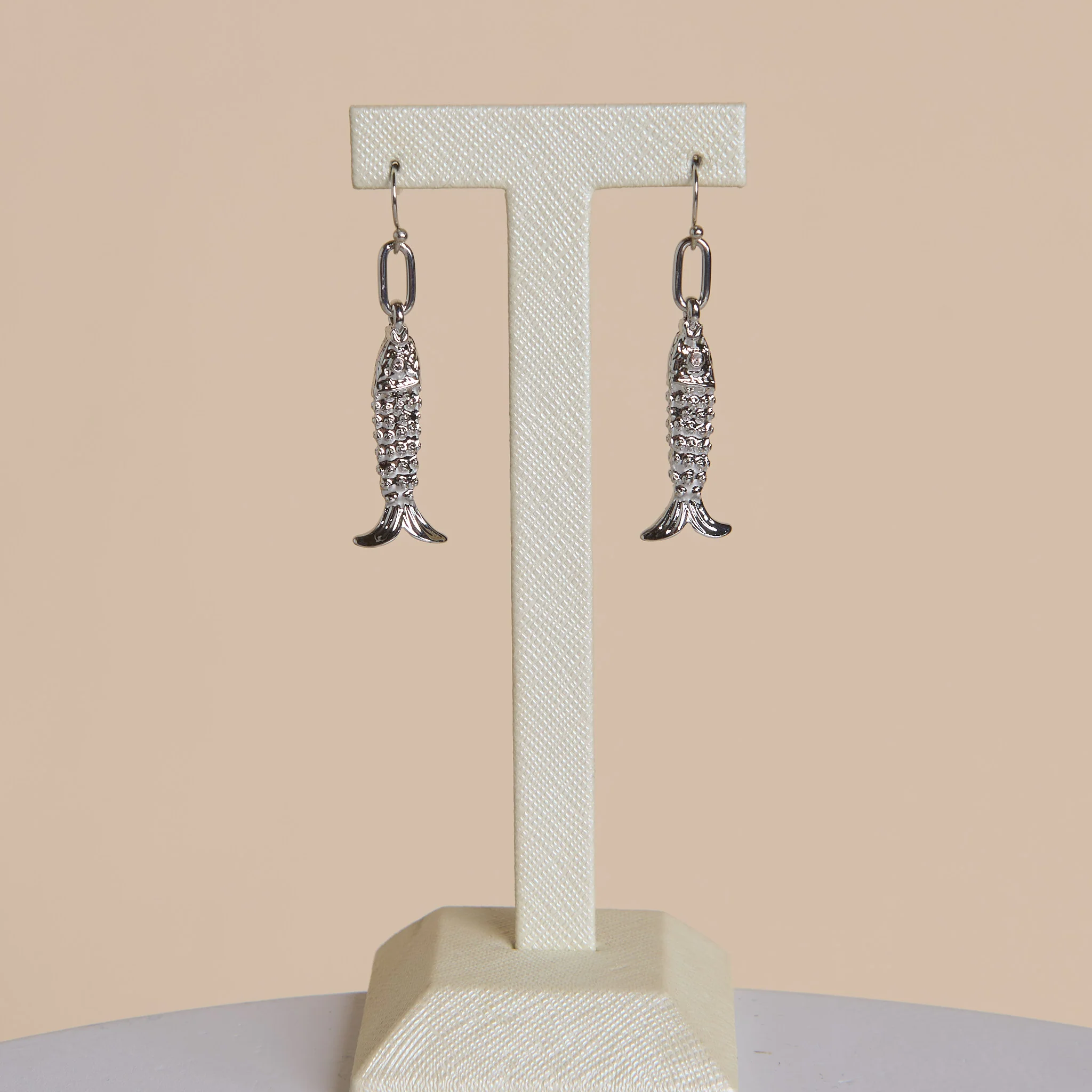 Metal Fish Drop Earrings