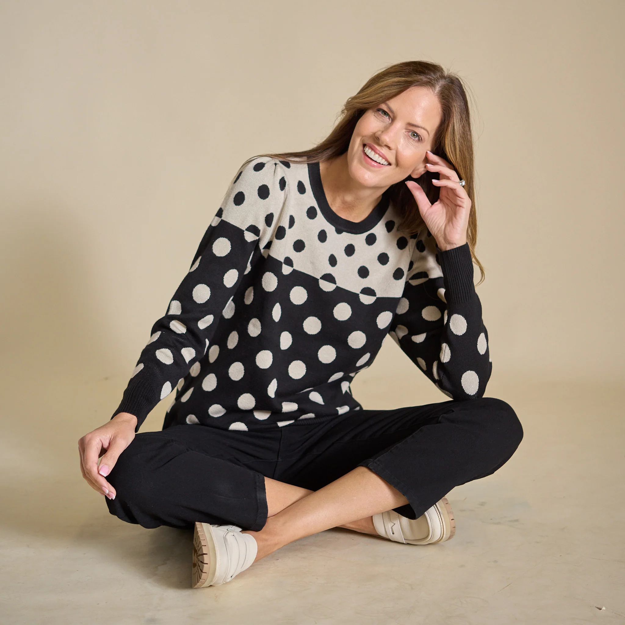 Mixed Polka Dot Sweater