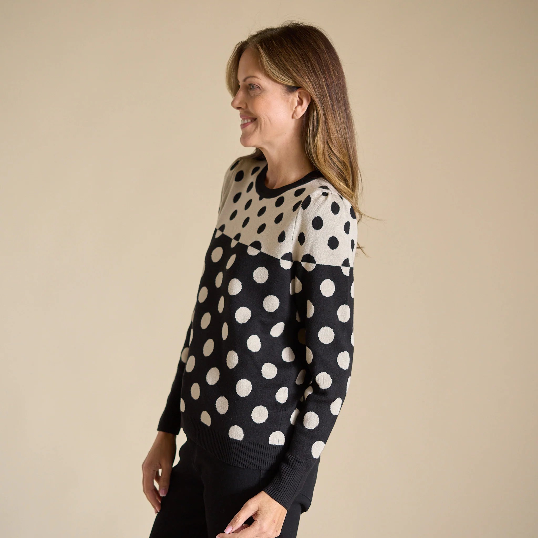 Mixed Polka Dot Sweater - Image 4