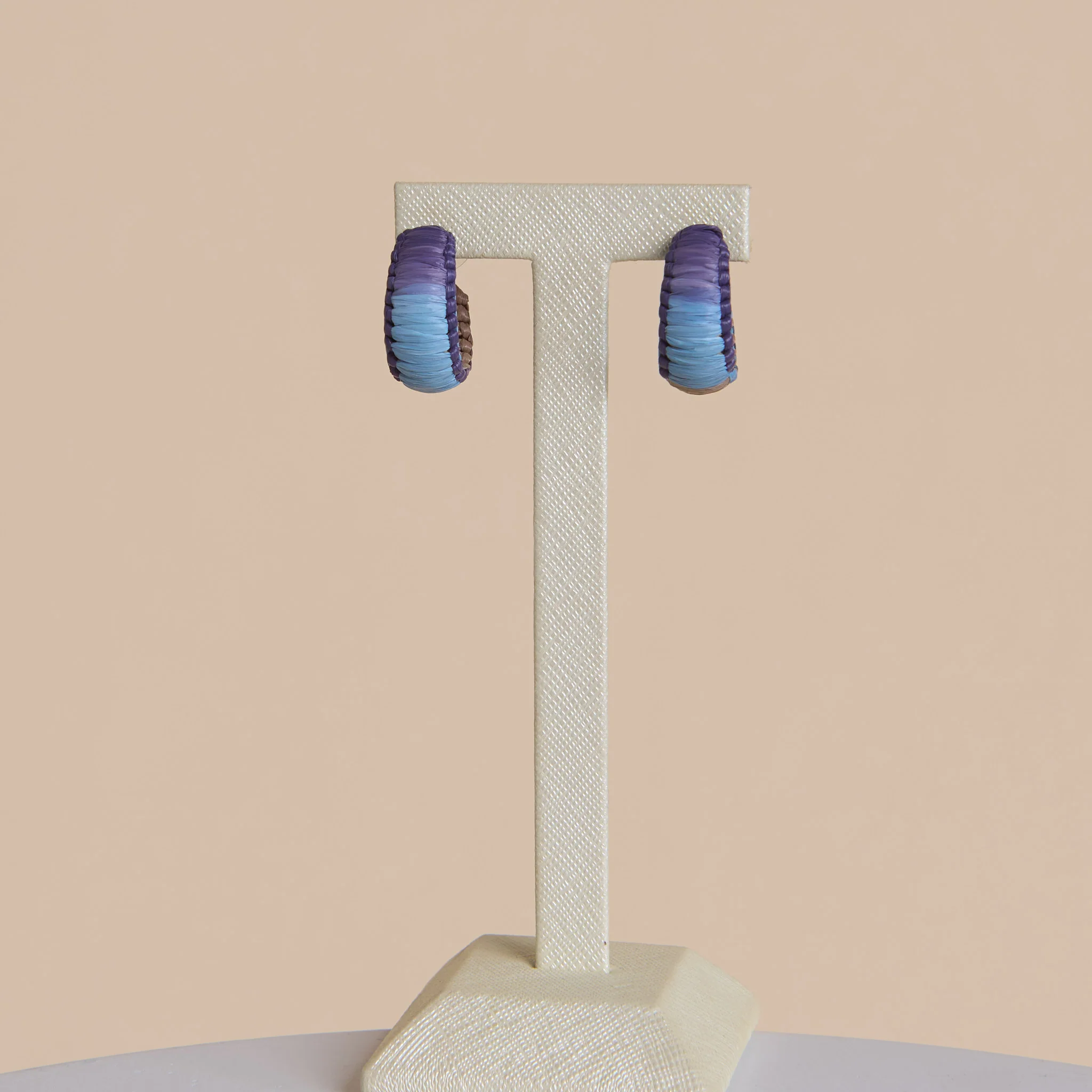 Multi Color Raffia Hoop Earrings