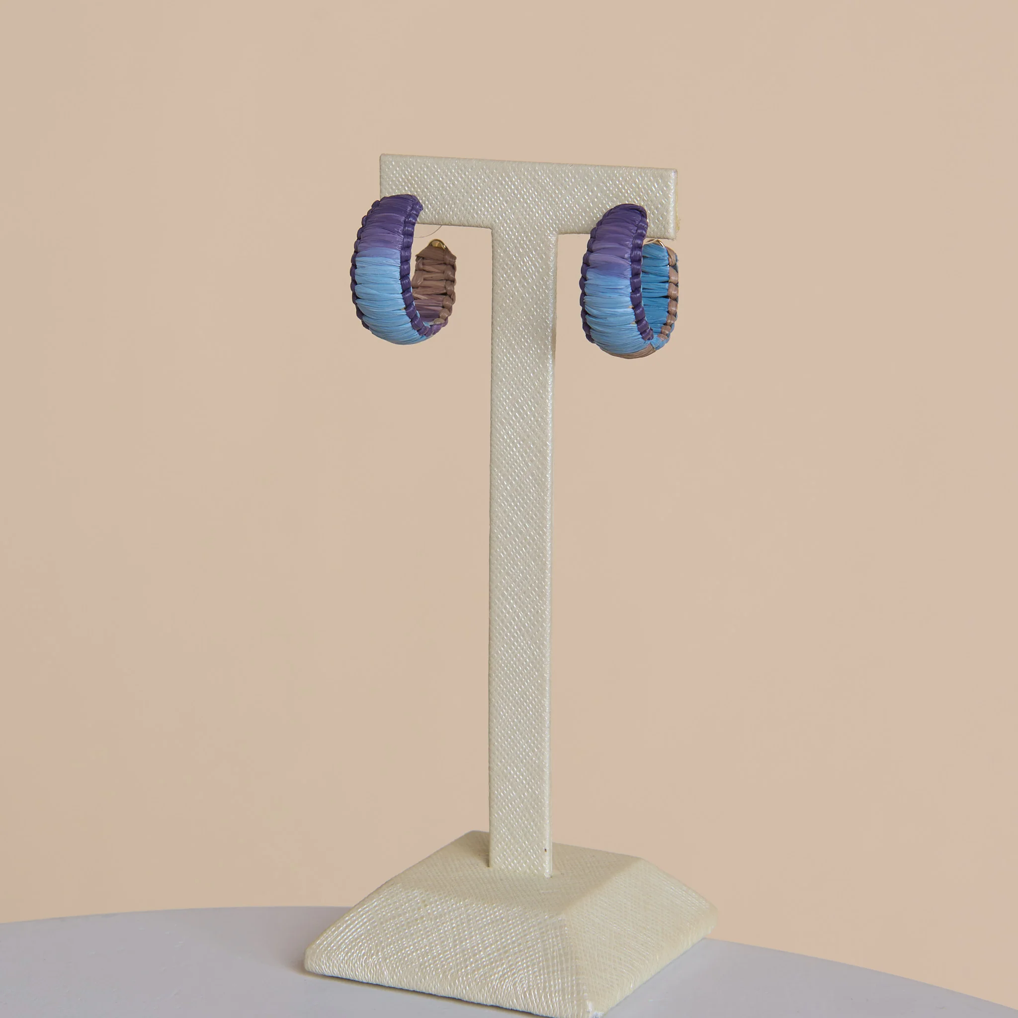 Multi Color Raffia Hoop Earrings - Image 2