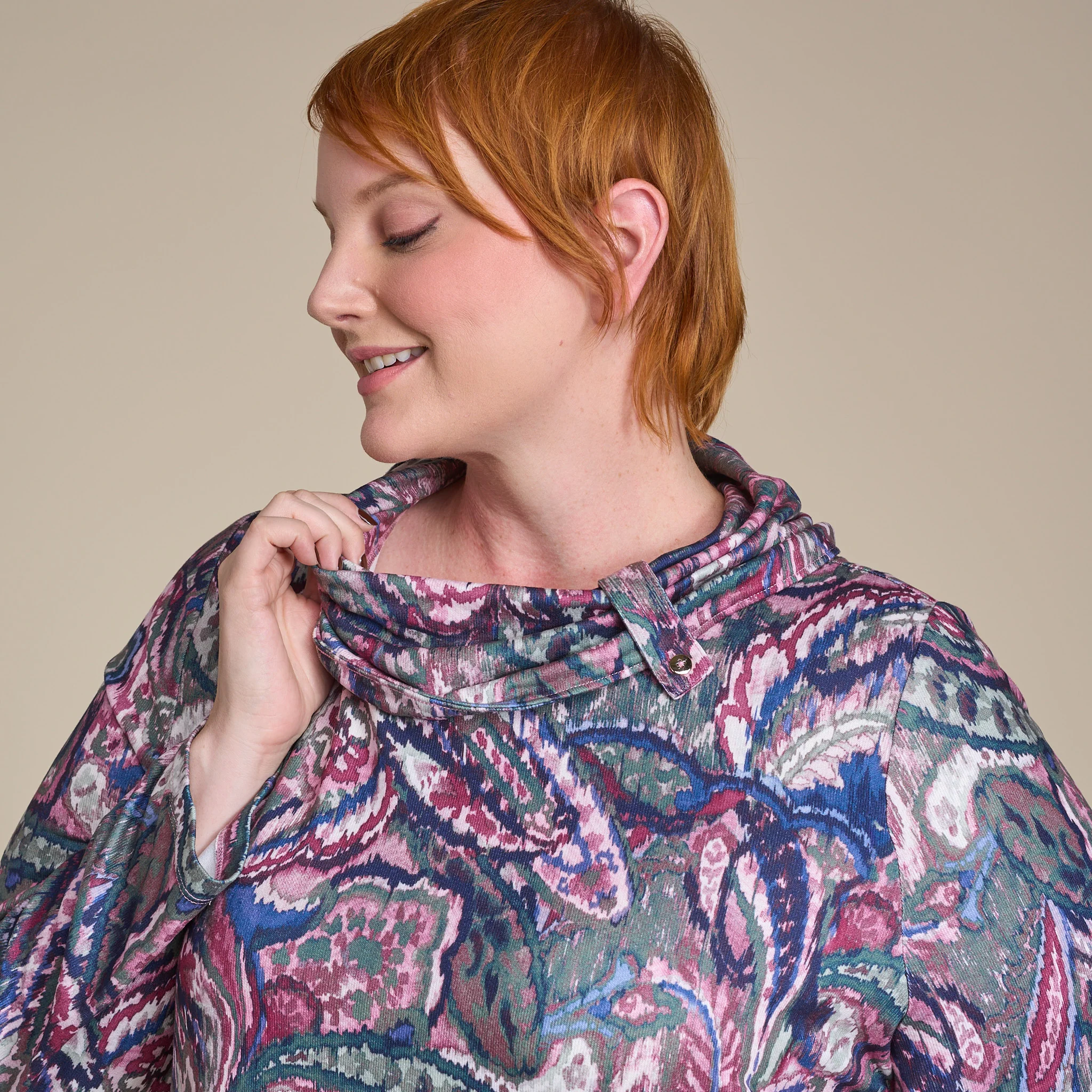 Paisley Printed Cowl Neck Top - Image 6