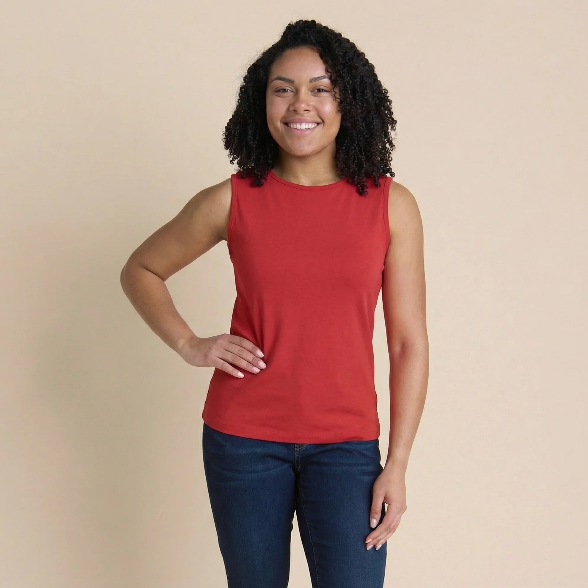 Missy Sleeveless Crew Neck Perfect Tank - Image 13
