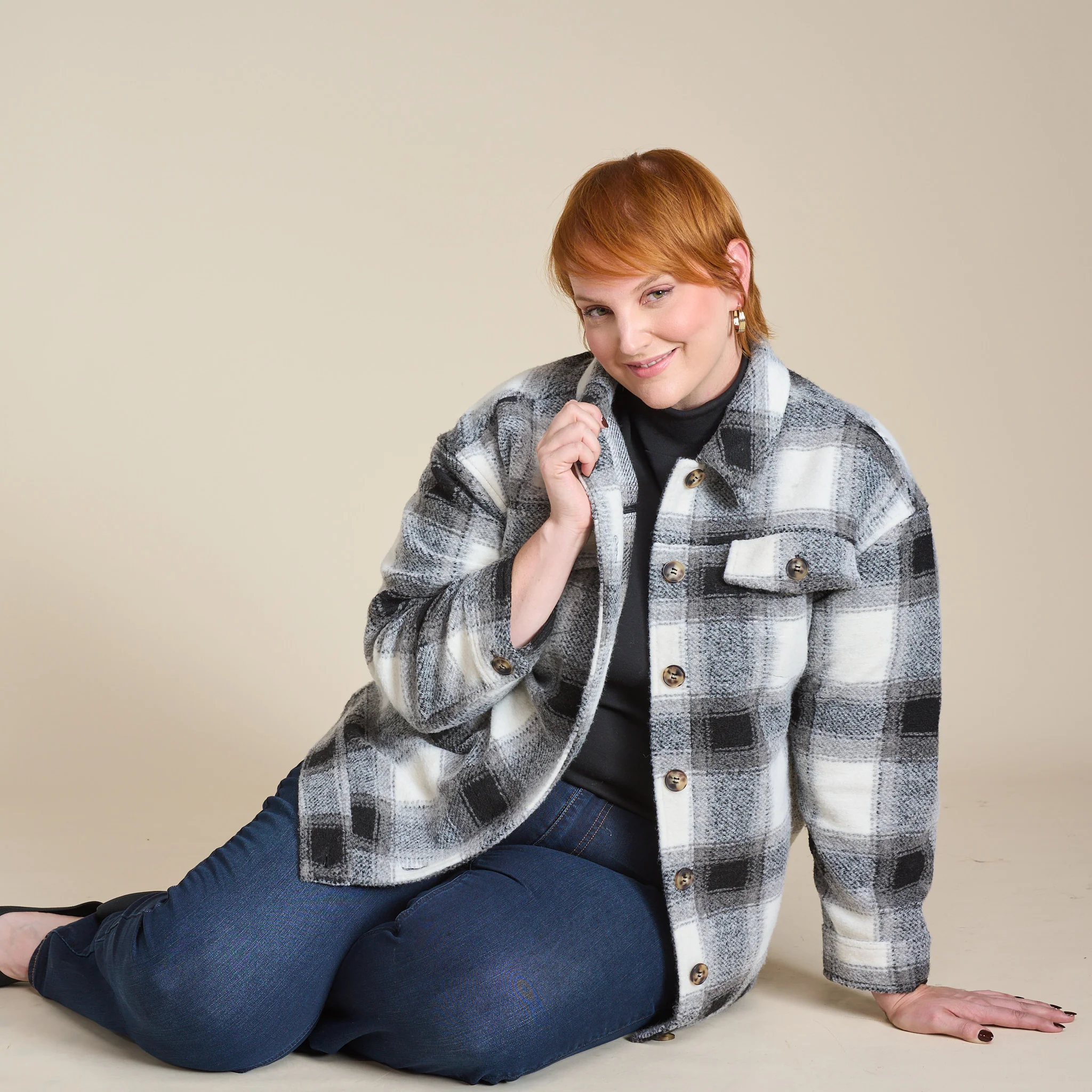 Plaid Button Front Shacket - Image 14