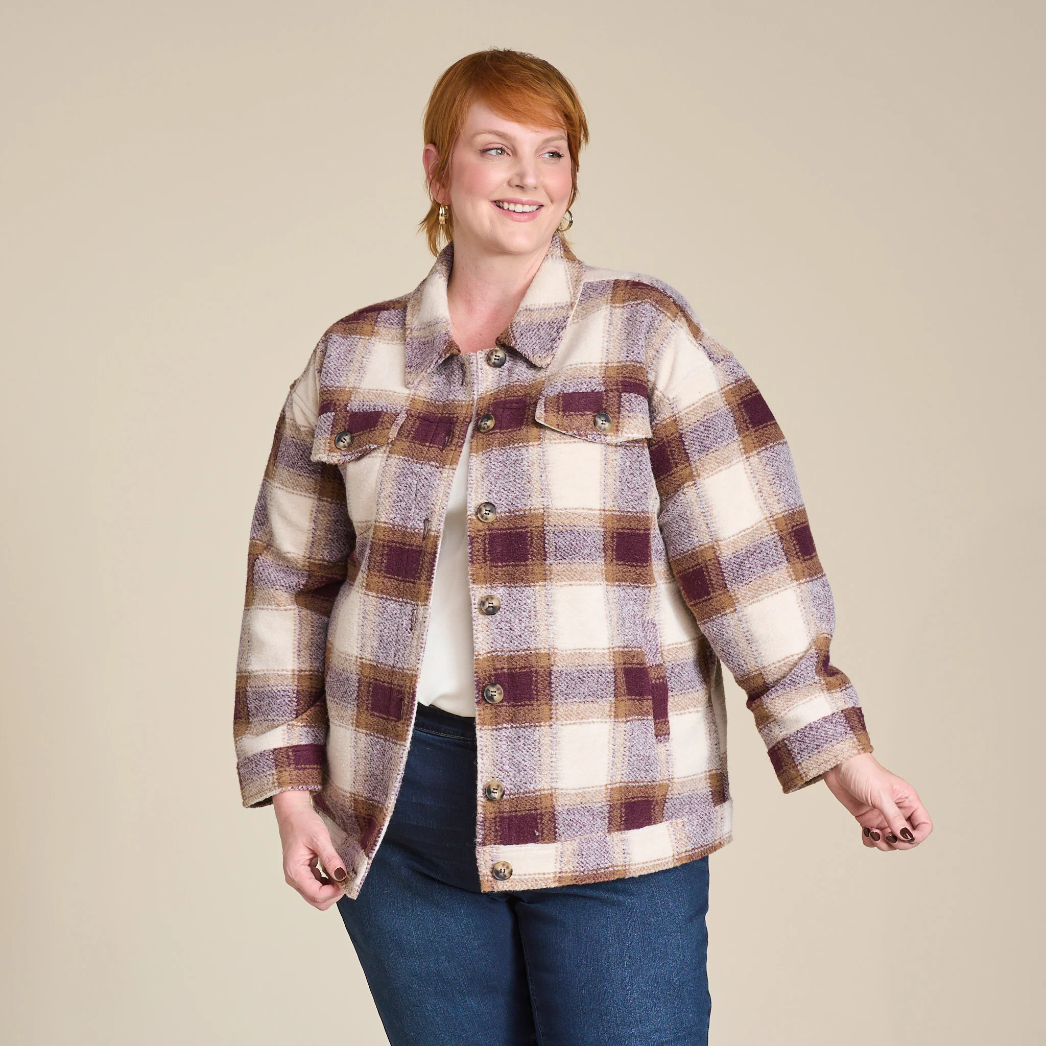 Plaid Button Front Shacket - Image 15