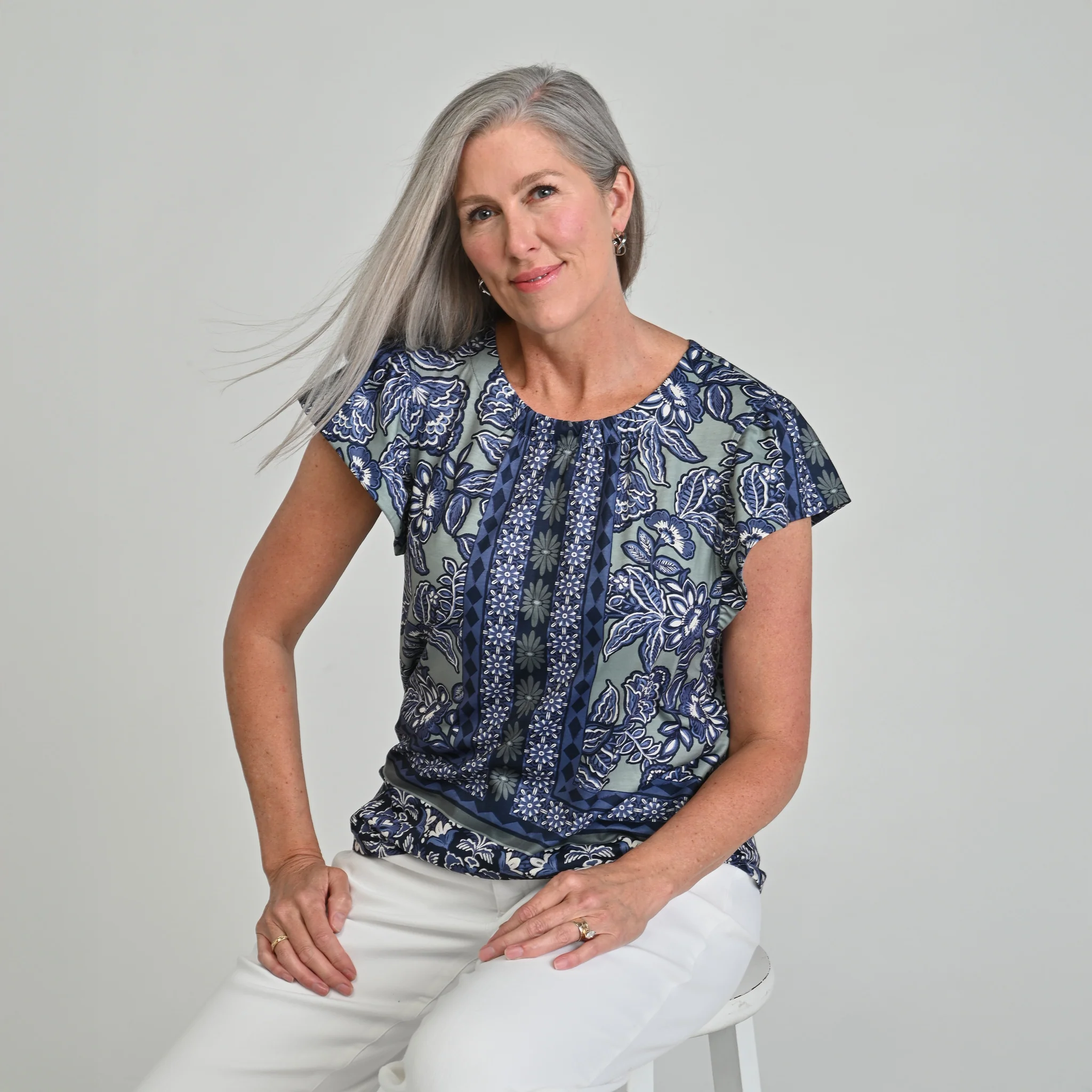 Printed Flutter Sleeve Top