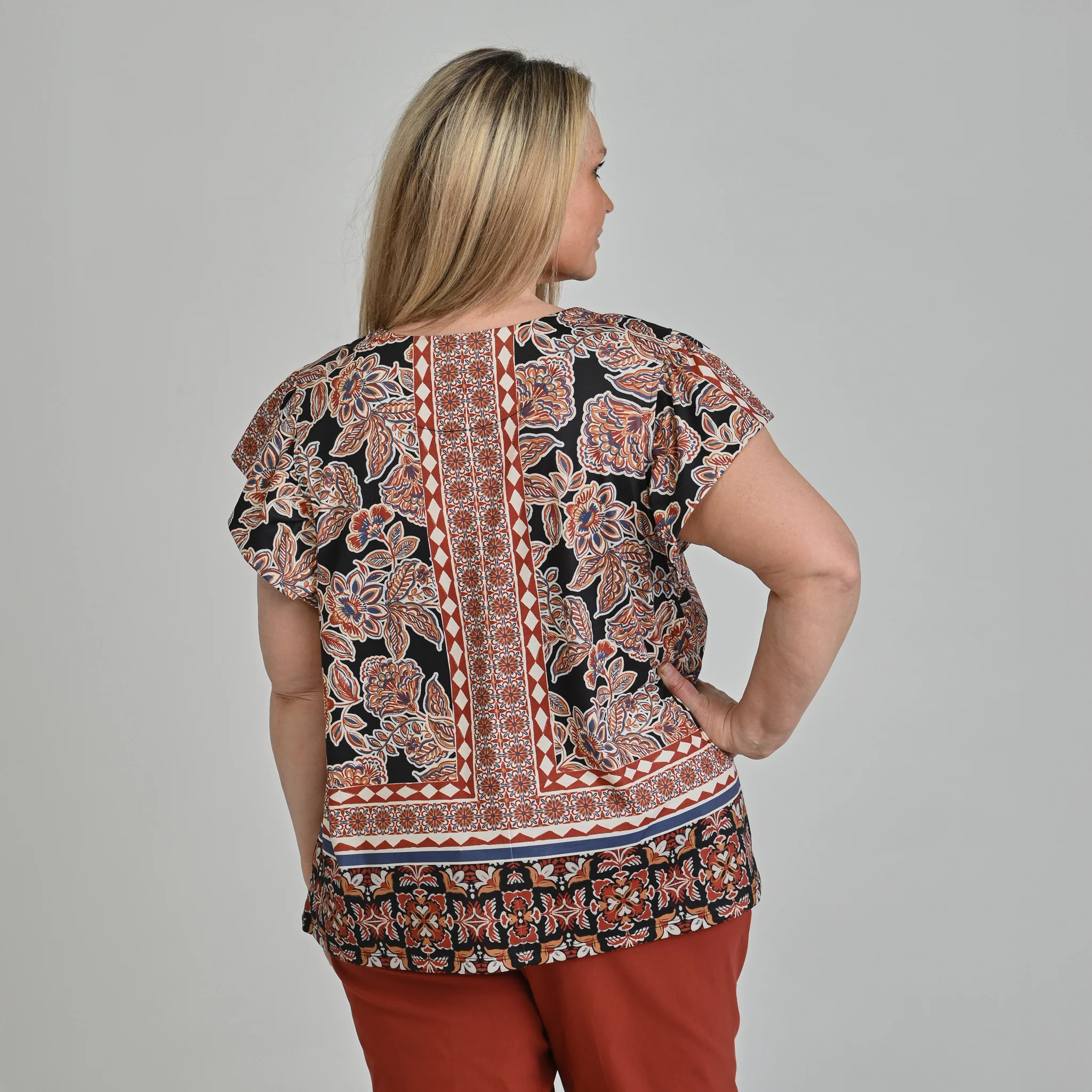 Printed Flutter Sleeve Top - Image 10