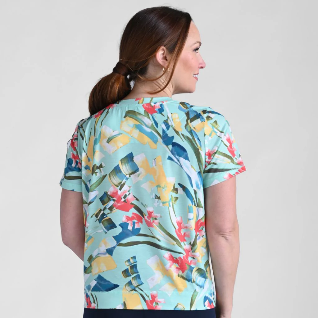 Relaxed Restyled Abstract Print Short Sleeve Tee - Image 3