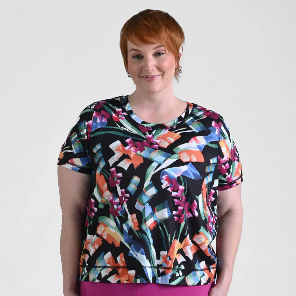 Relaxed Restyled Abstract Print Short Sleeve Tee - Image 5