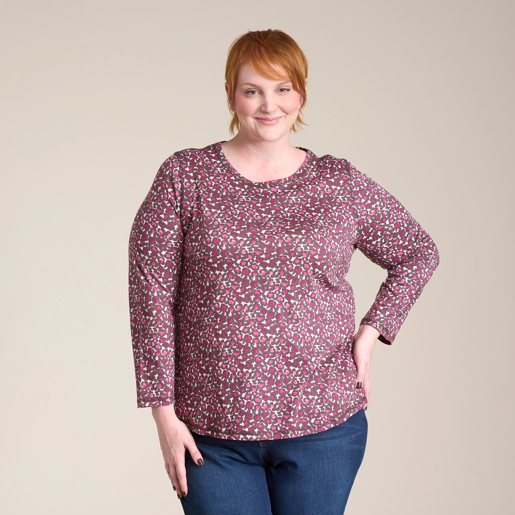 Relaxed Restyled Animal Print Long Sleeve Tee - Image 11