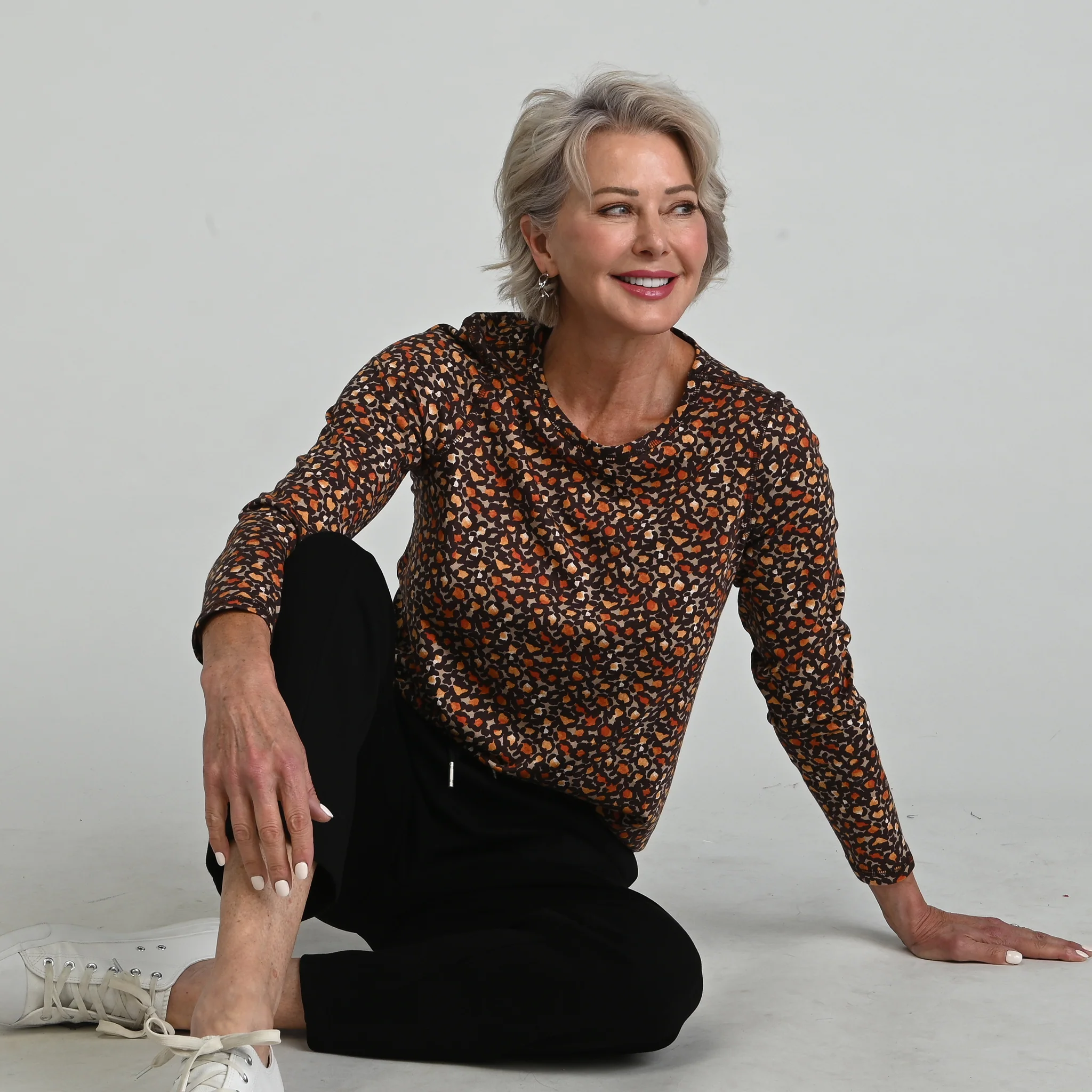 Relaxed Restyled Animal Print Long Sleeve Tee - Image 3
