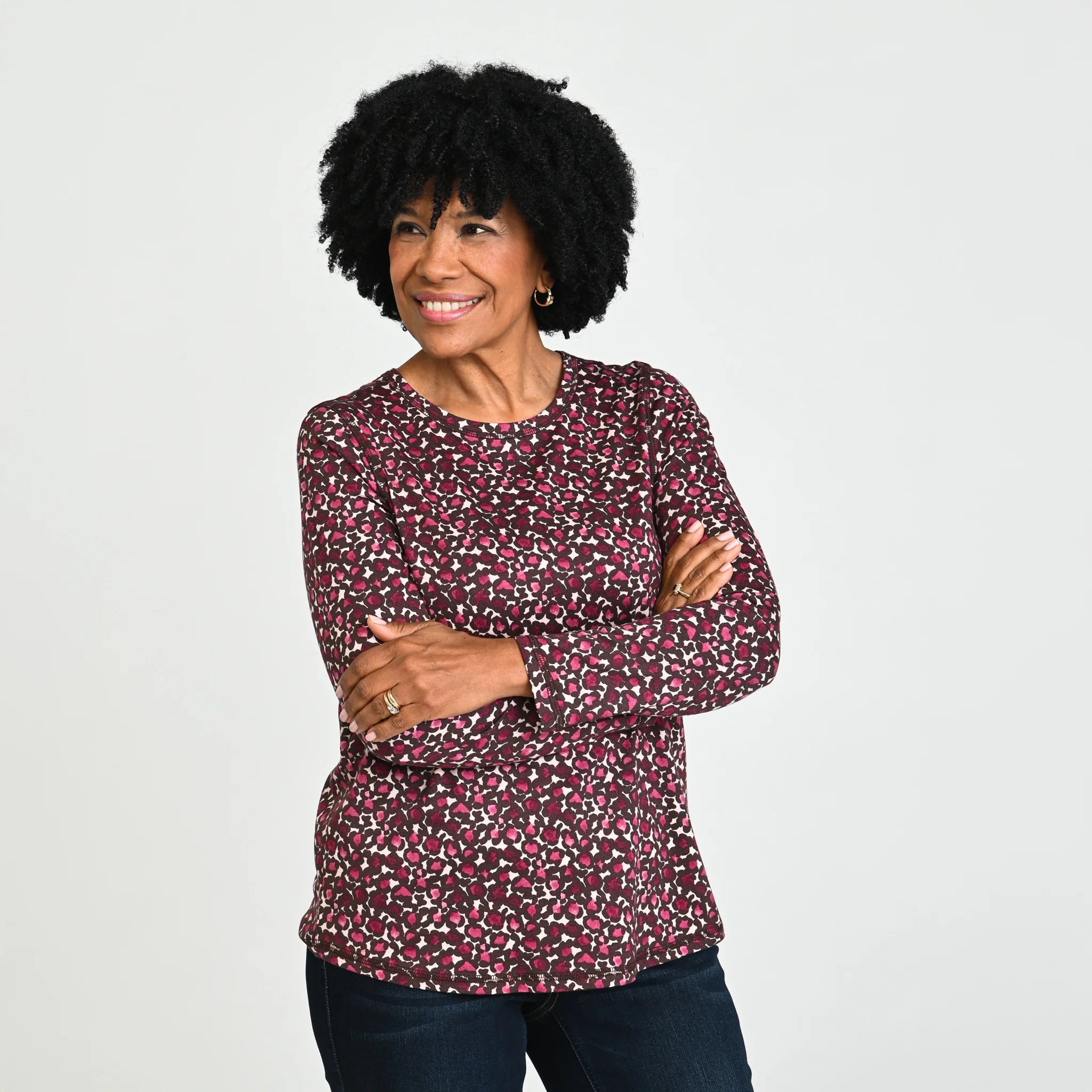 Relaxed Restyled Animal Print Long Sleeve Tee - Image 4