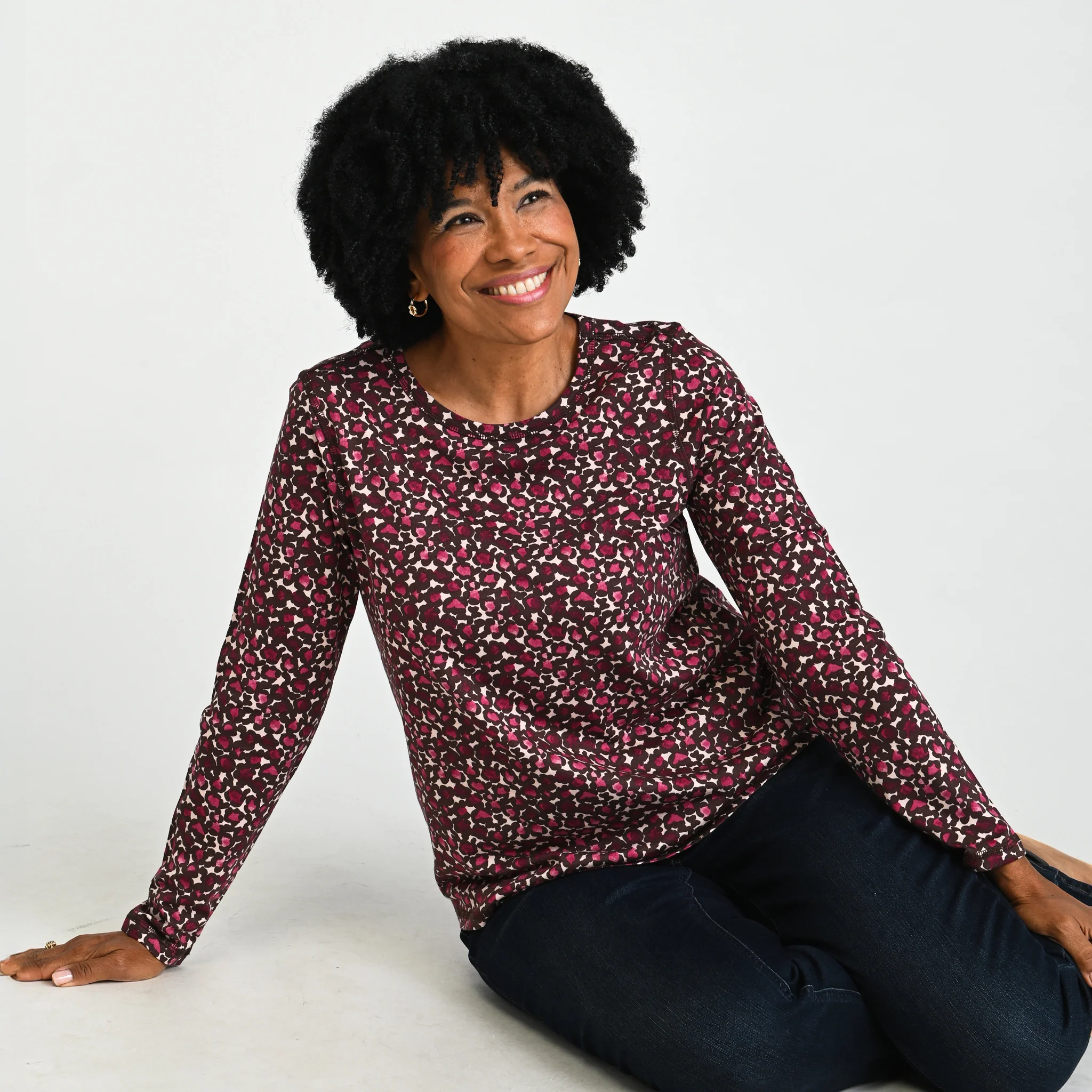 Relaxed Restyled Animal Print Long Sleeve Tee - Image 7
