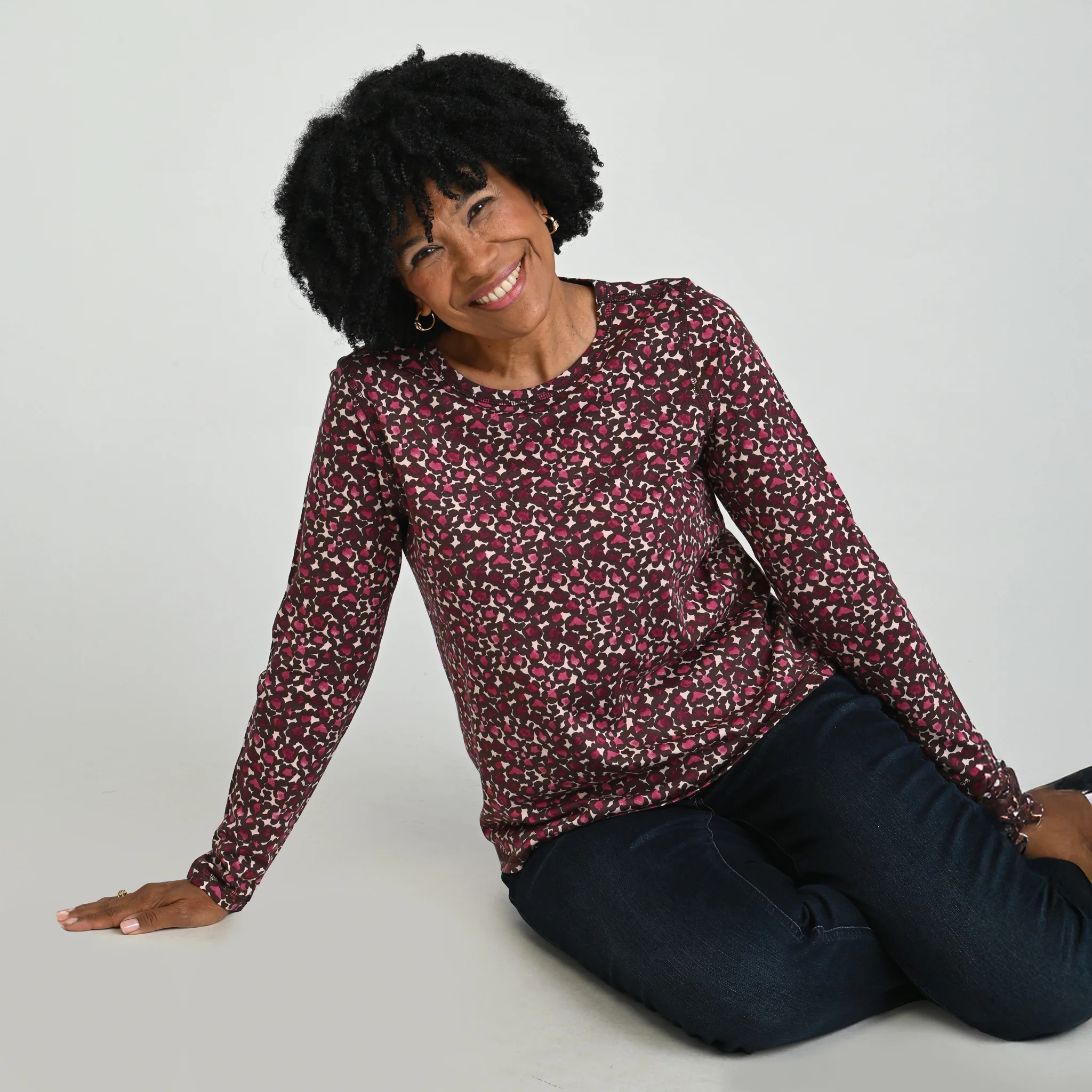 Relaxed Restyled Animal Print Long Sleeve Tee - Image 8